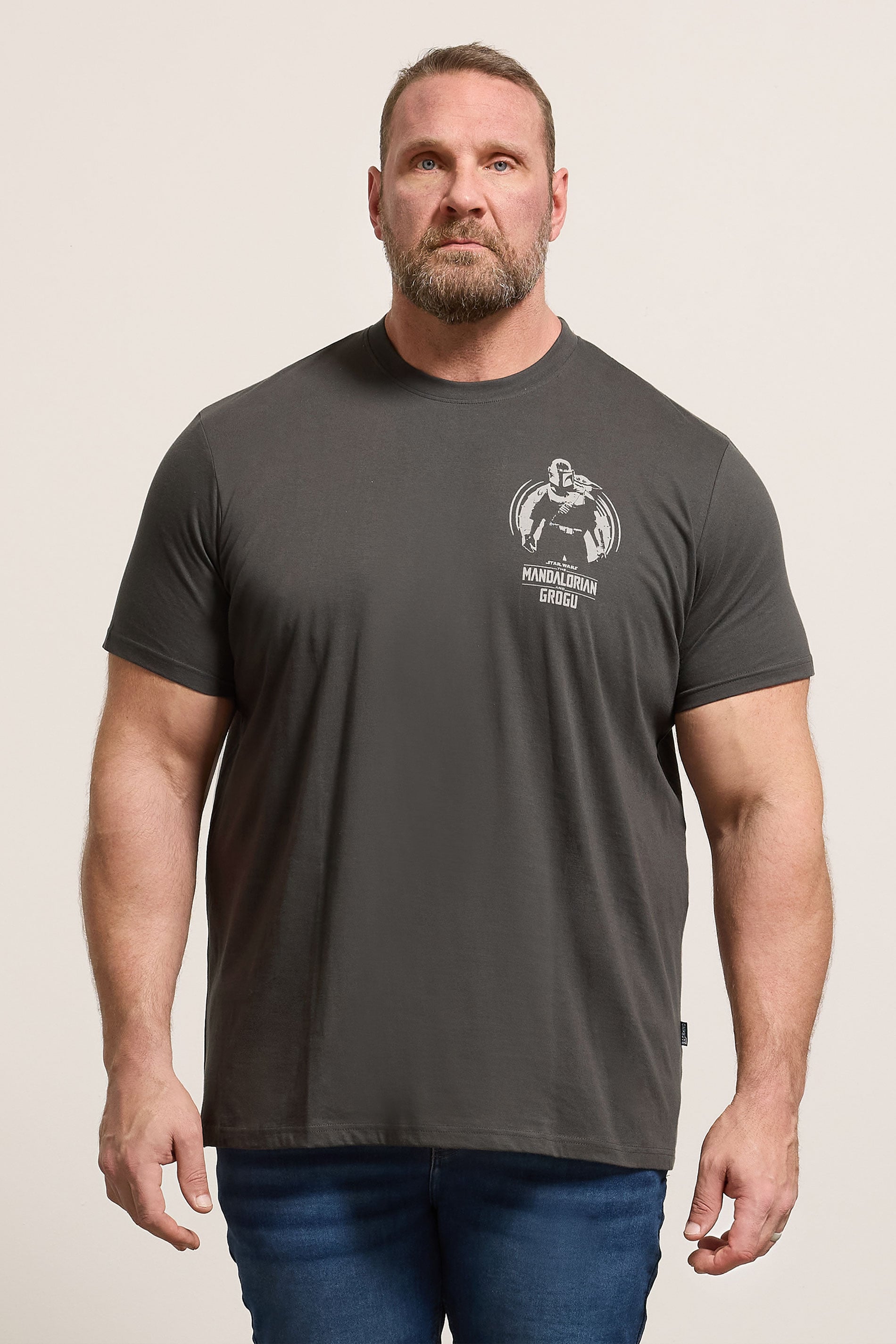 BadRhino Big & Tall Grey Mandalorian & Grogu Graphic T-Shirt | BadRhino 3