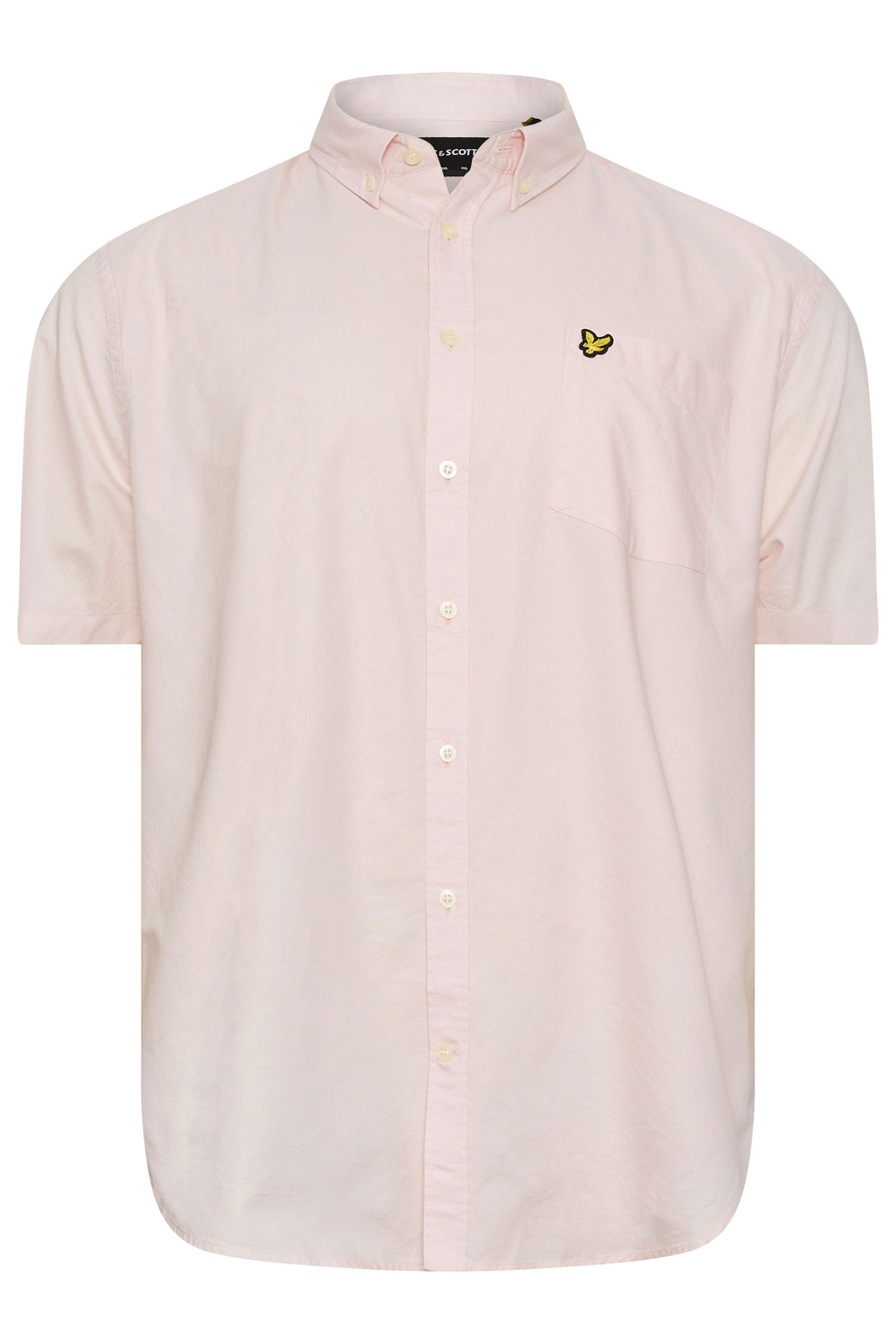 LYLE & SCOTT Big & Tall Pink Short Sleeve Oxford Shirt | BadRhino 2