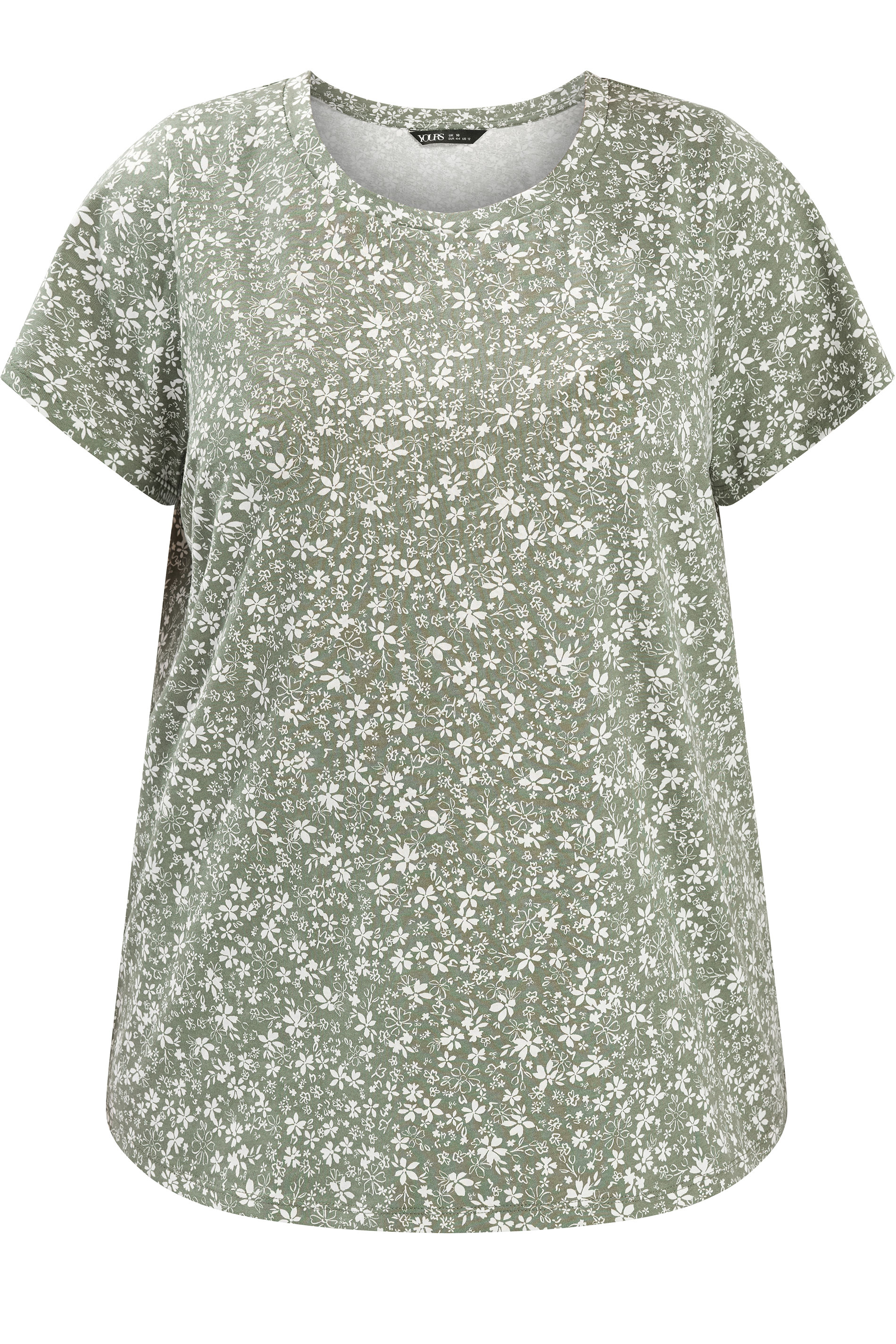 YOURSET 2 PACK Plus Size Sage Green & Pink Ditsy Floral T-Shirts | Yours Clothing 7