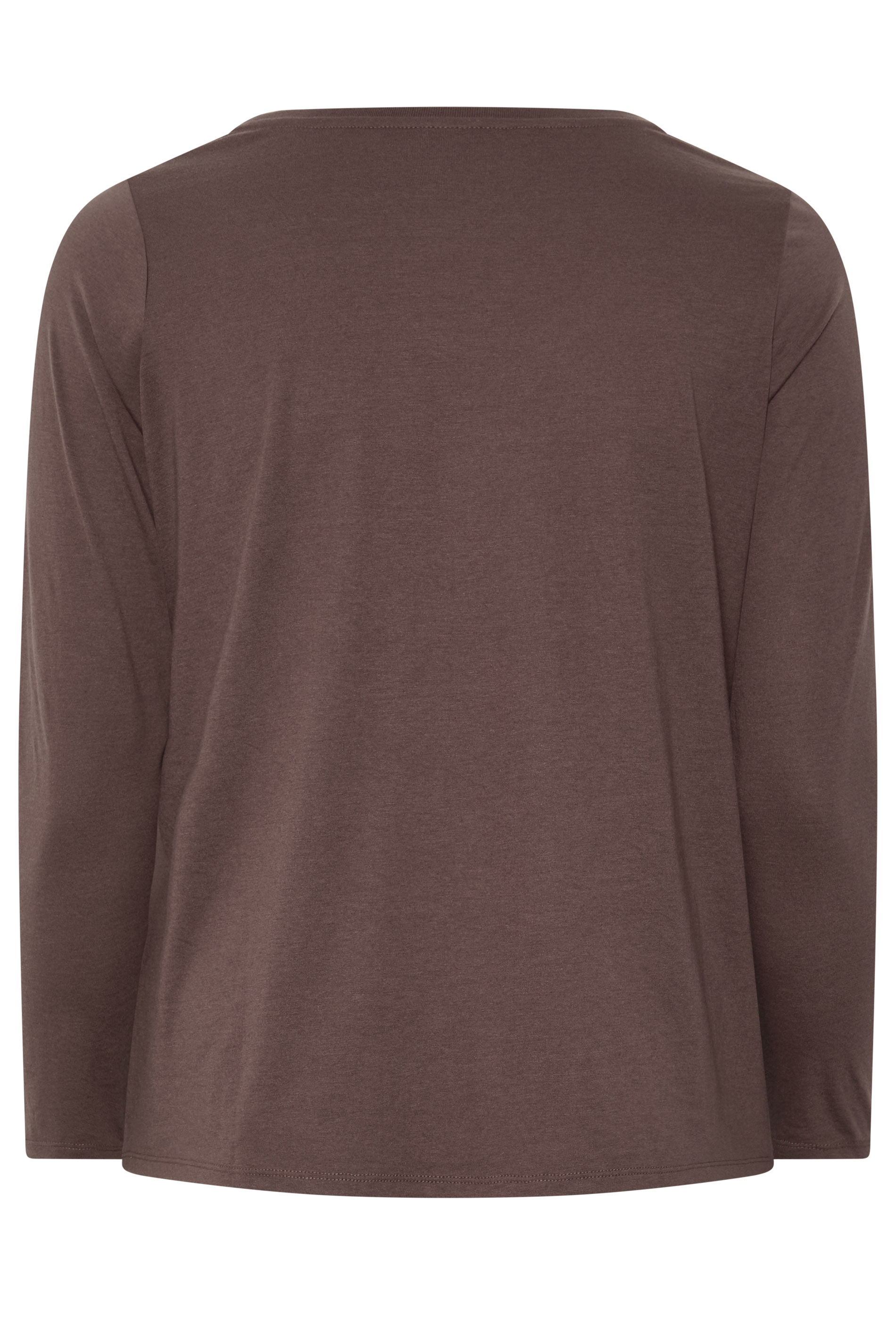 YOURS Plus Size Brown V-Neckline T-Shirt | Yours Clothing 6