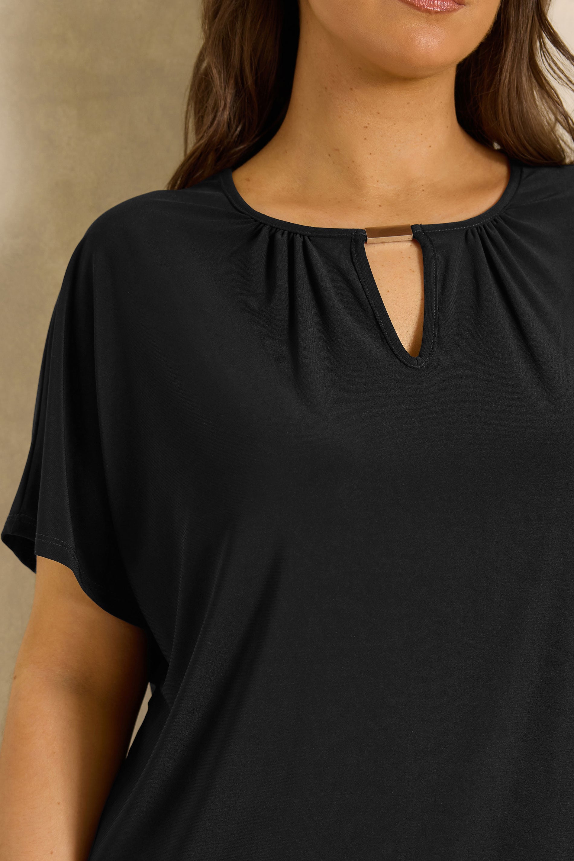 EVANS Plus Size Black Bar Detail Top | Evans 4