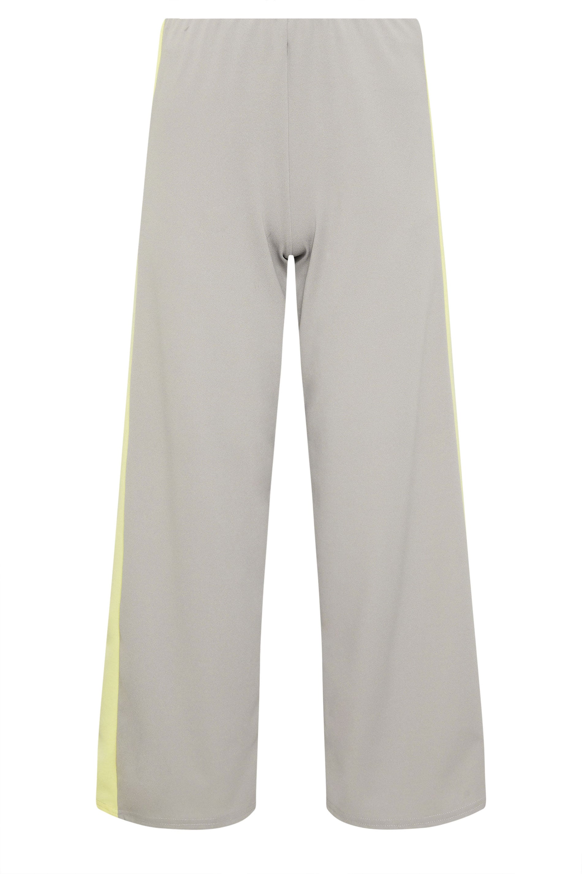 PixieGirl Petite Women's Grey Side Stripe Scuba Wide Leg Trousers | PixieGirl 5