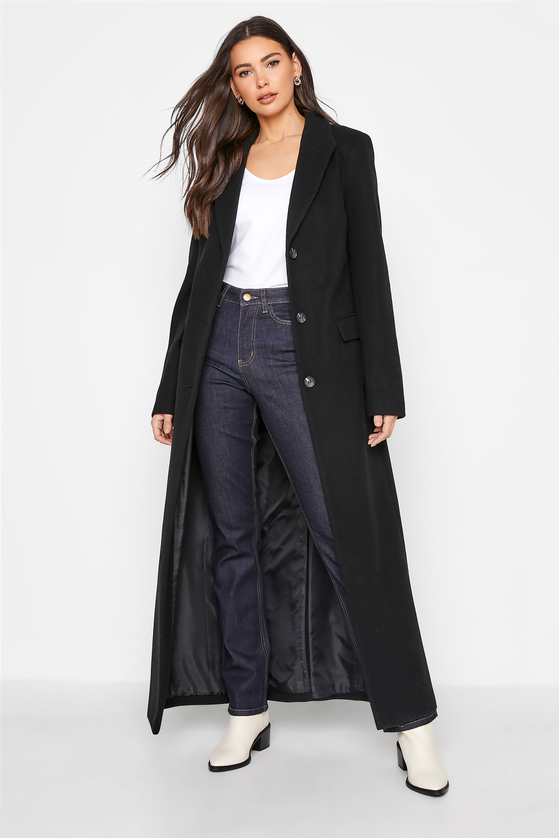 Tall Women's LTS Black Long Formal Coat | Long Tall Sally 1