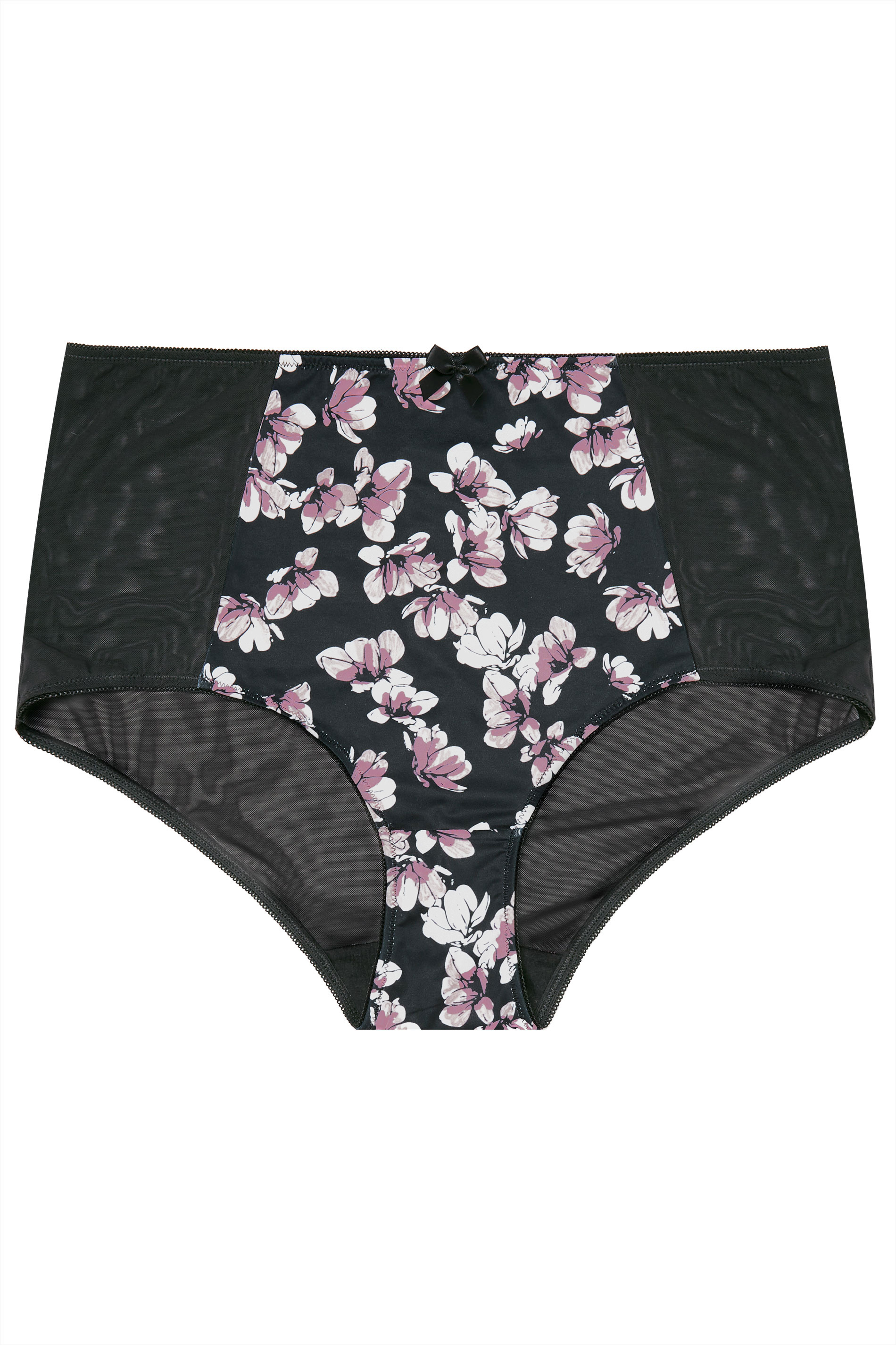 Black Floral Mesh Briefs | Yours Clothing 3