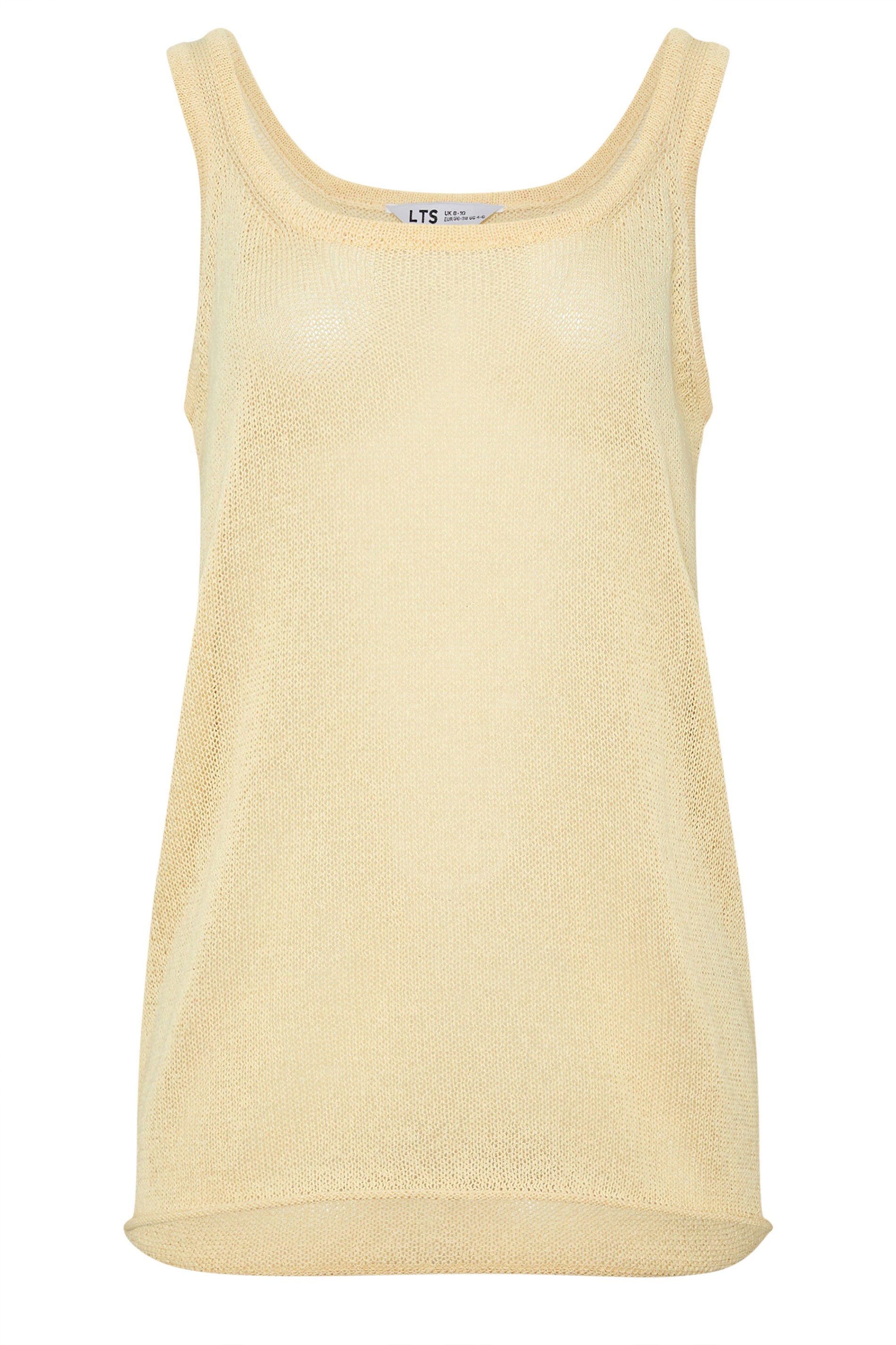 LTS PREMIUM Tall Women's Yellow Linen Knitted Vest Top | Long Tall Sally 5