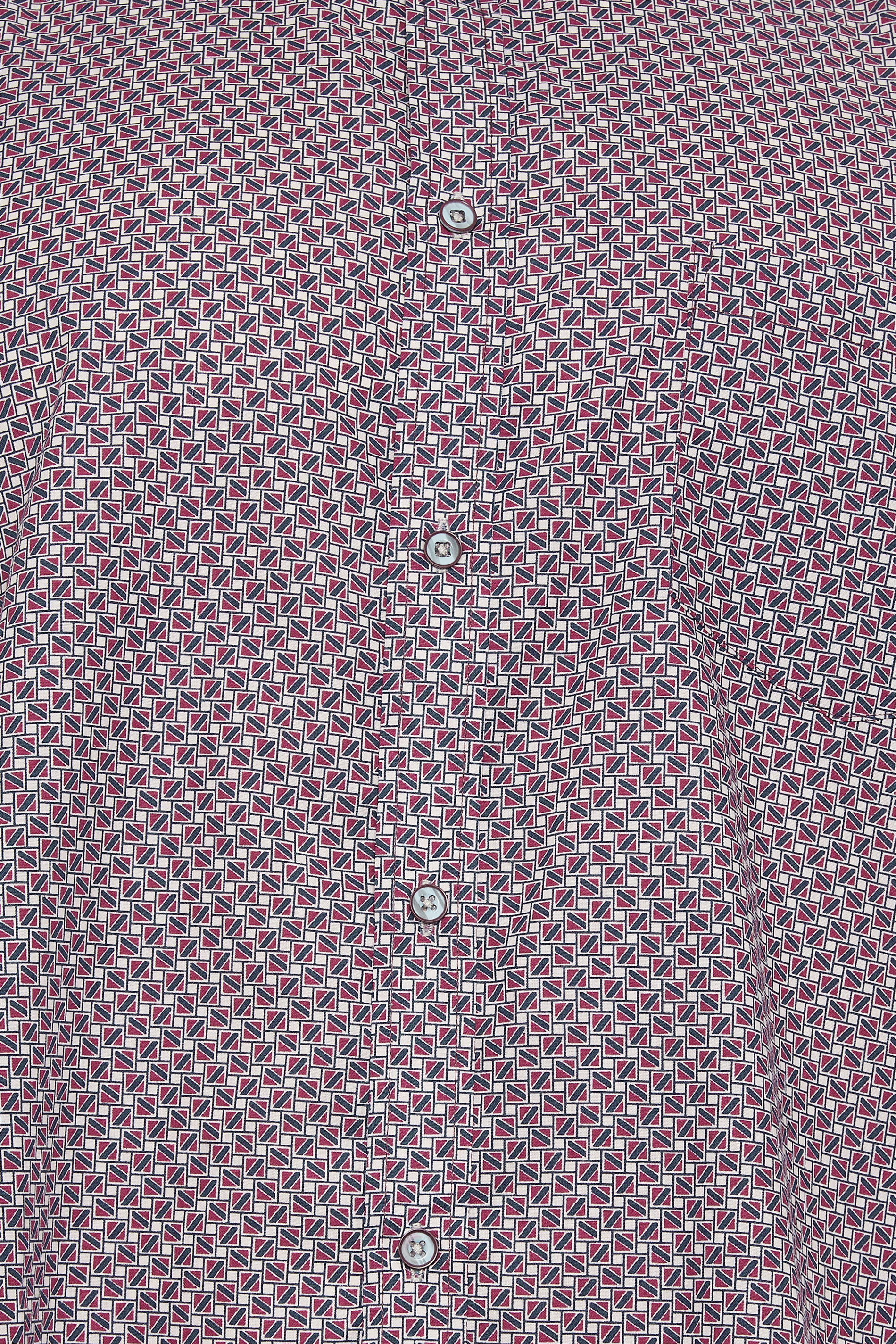 KAM Big & Tall Burgundy Red Geometric Print Short Sleeve Shirt | BadRhino 2