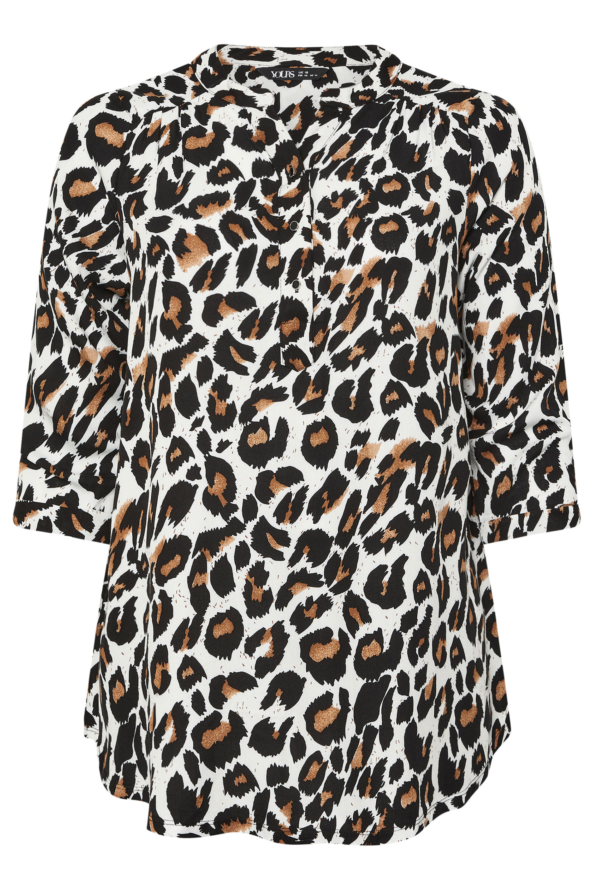 YOURS Plus Size White Leopard Print Blouse | Yours Clothing 5