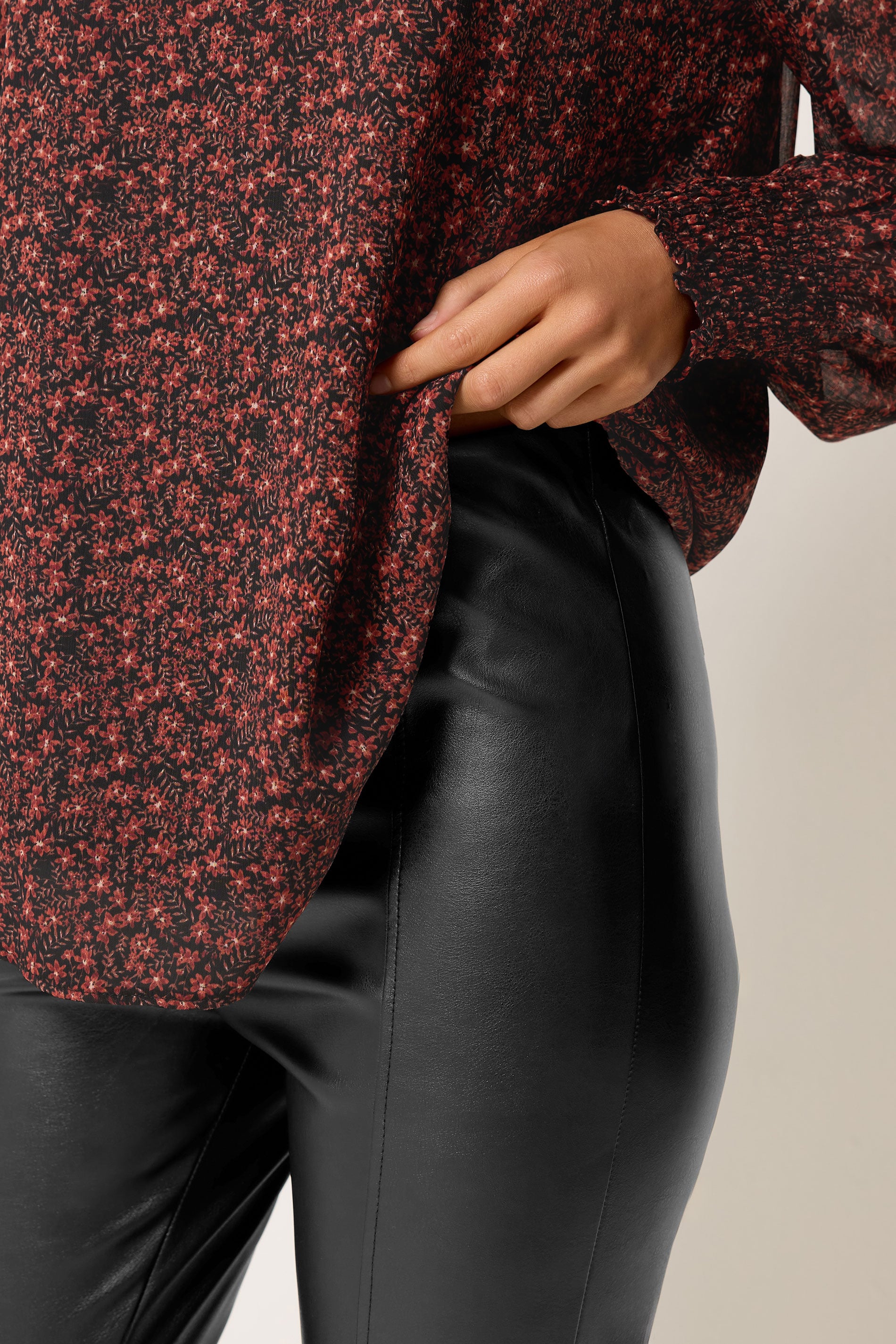 M&Co Black Faux Leather Leggings | M&Co 4