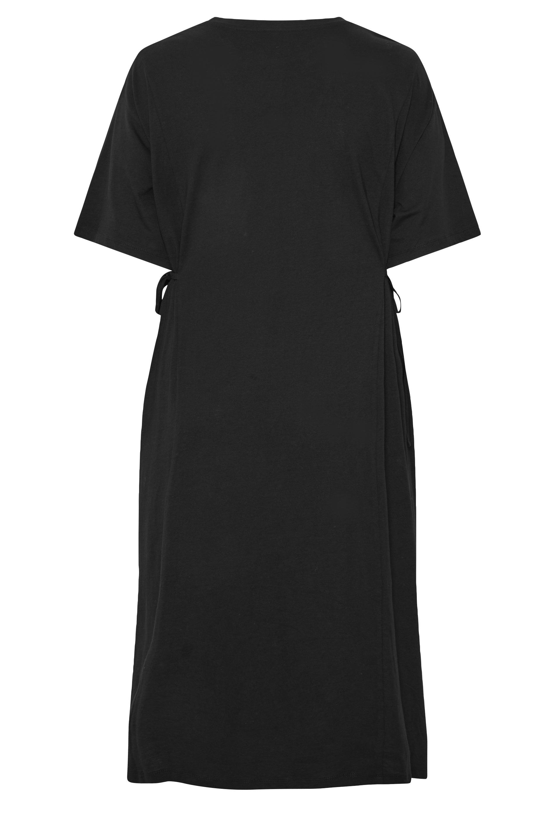 YOURS Plus Size Black Front Tie Midi Dress | Yours Clothing 6