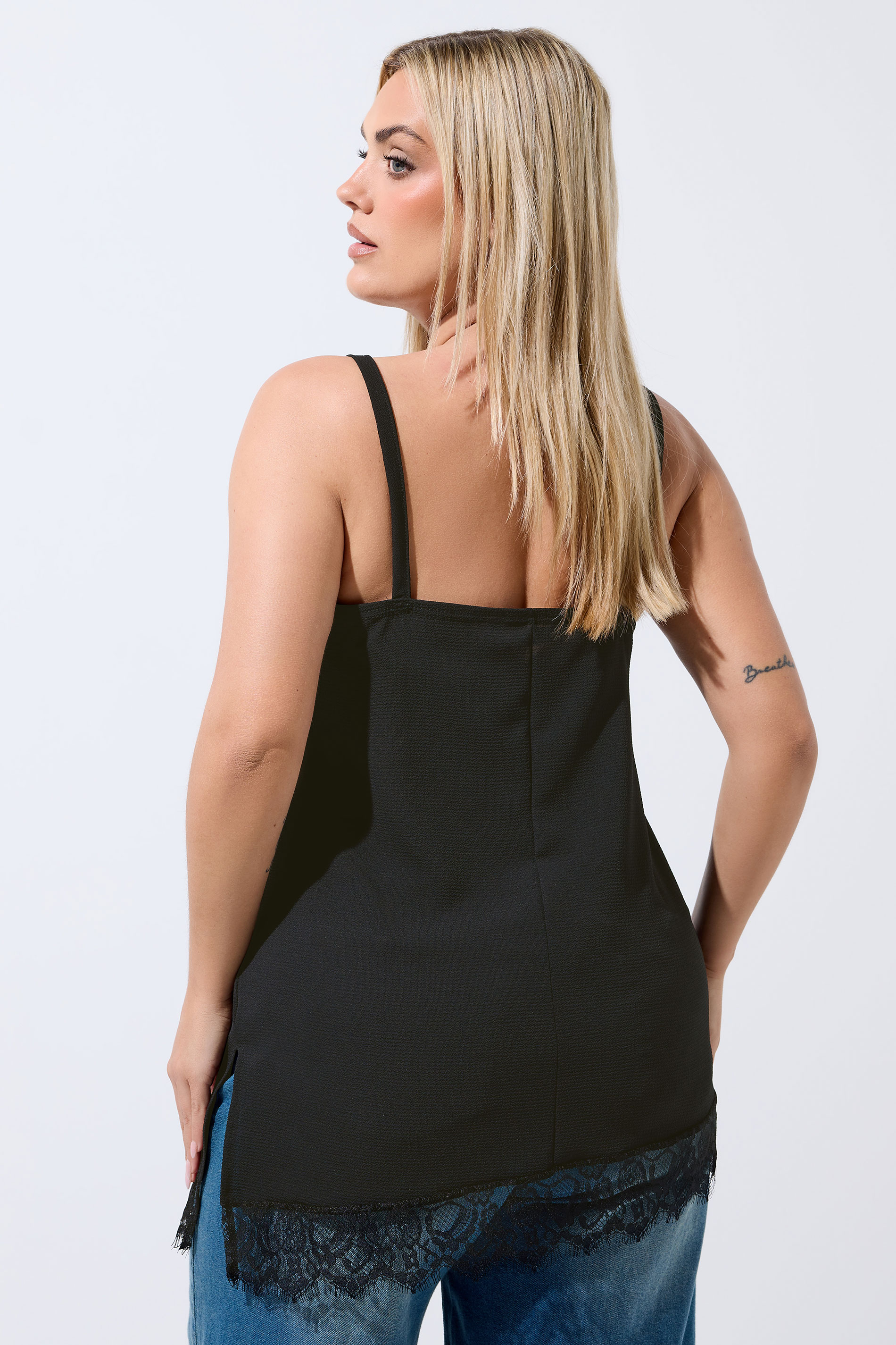 LIMITED COLLECTION Plus Size Black Asymmetric Vest Top | Yours Clothing 2
