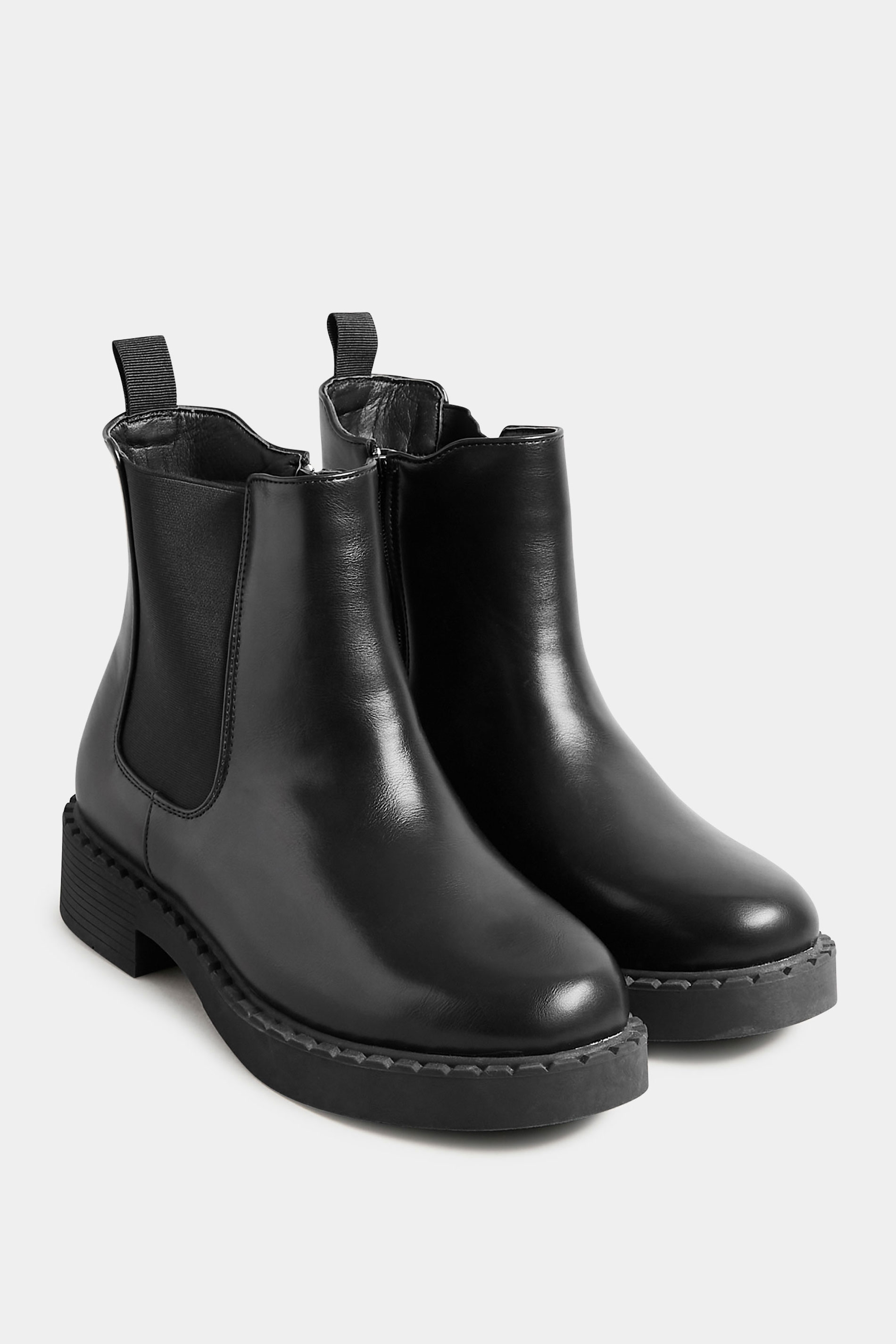 LIMITED COLLECTION Black Faux Leather Chelsea Boots In Extra Wide EEE Fit | Yours Clothing 2