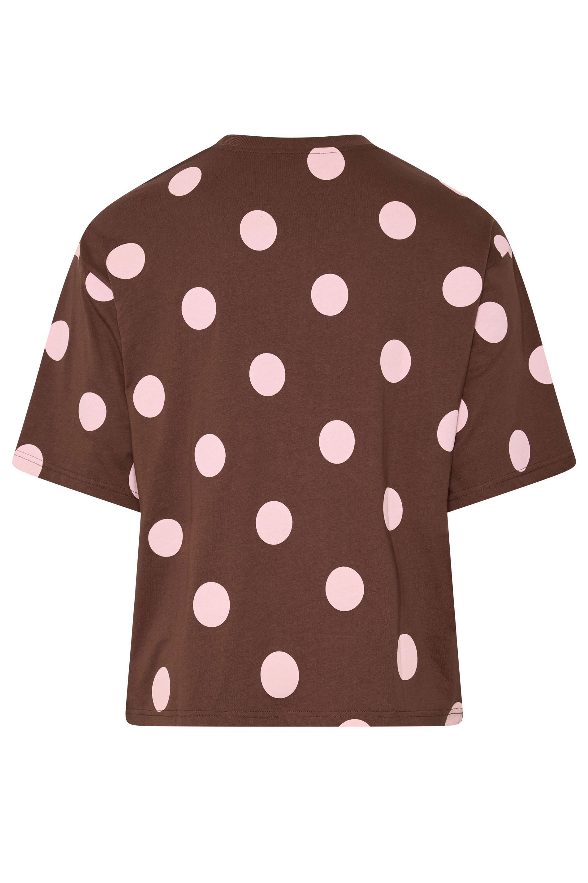 LIMITED COLLECTION Plus Size Chocolate Brown Polka Dot T-Shirt | Yours Clothing 2