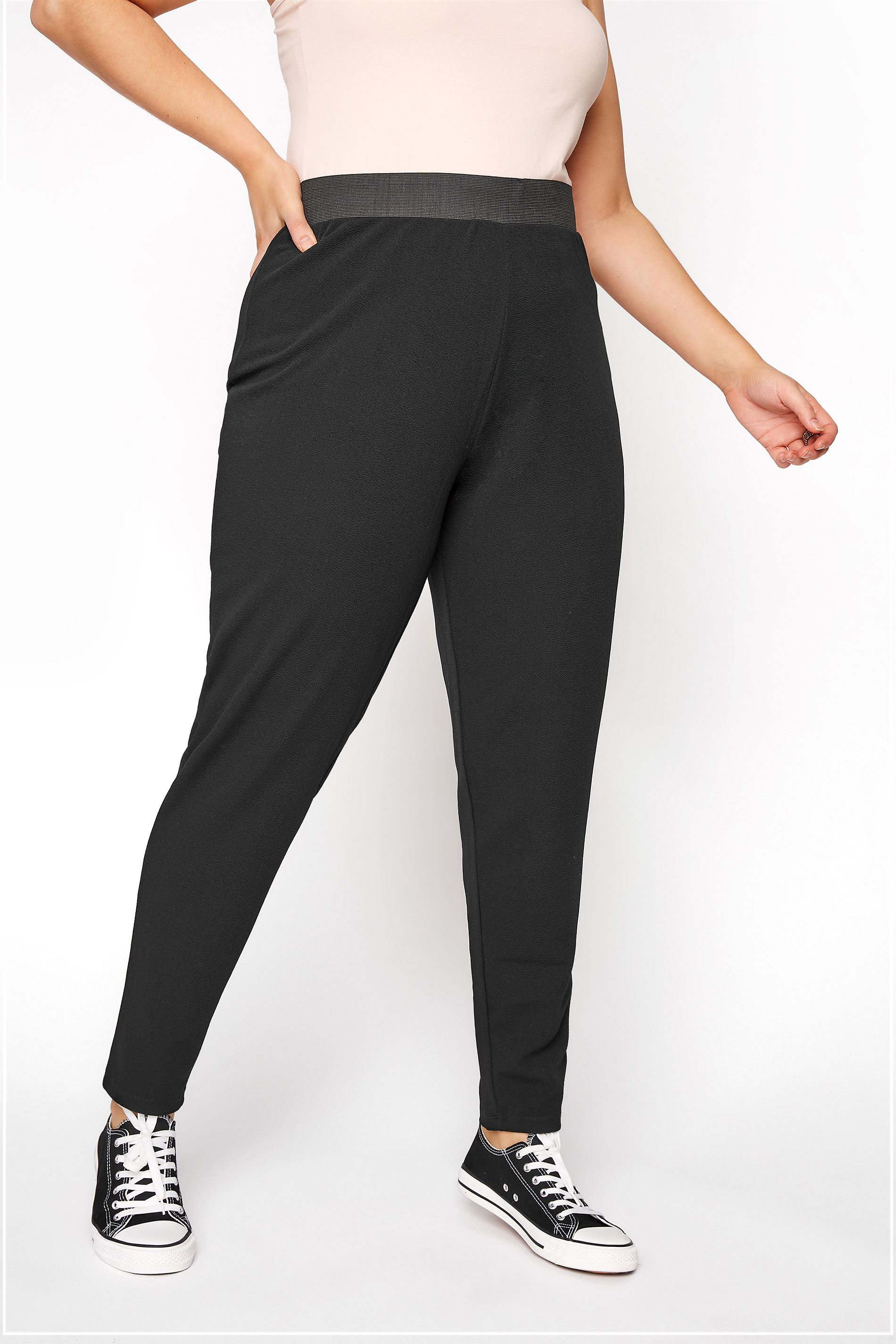 YOURS LONDON Black Tapered Trousers | Yours Clothing