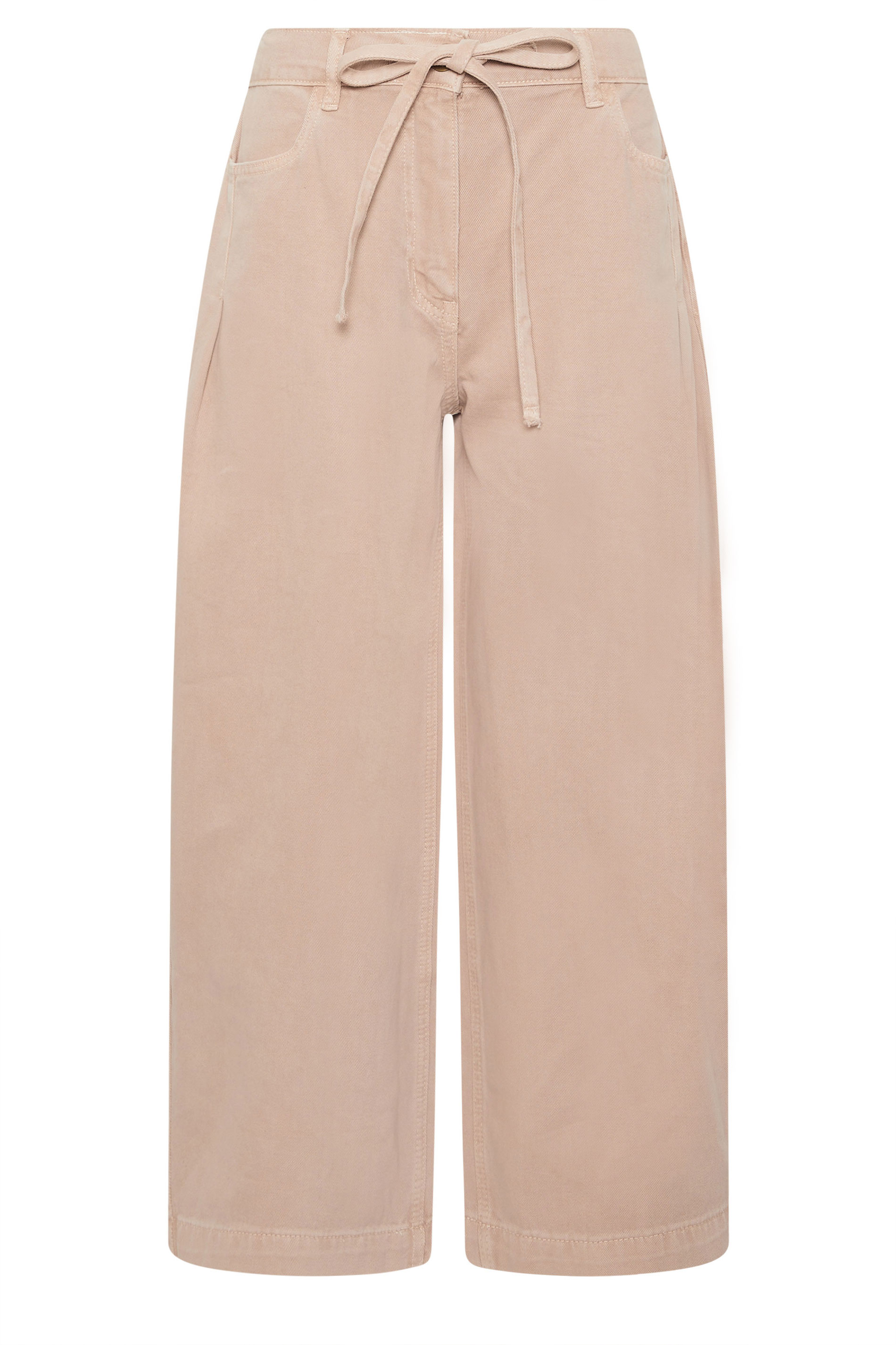 PixieGirl Petite Women's Light Pink Tie Waist Wide Leg Jeans | PixieGirl  6
