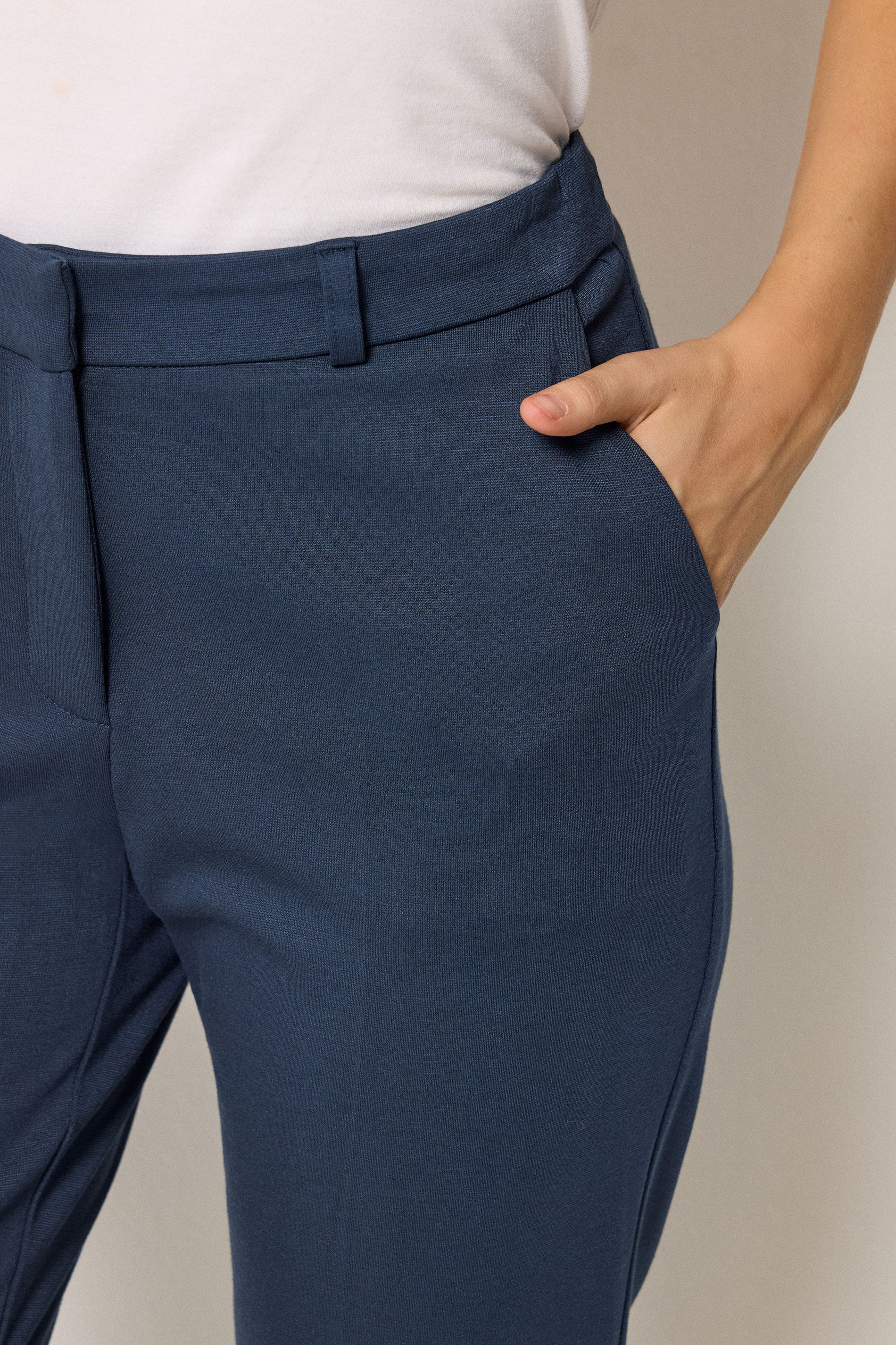 M&Co Navy Blue Ponte Tailored Trousers | M&Co 4