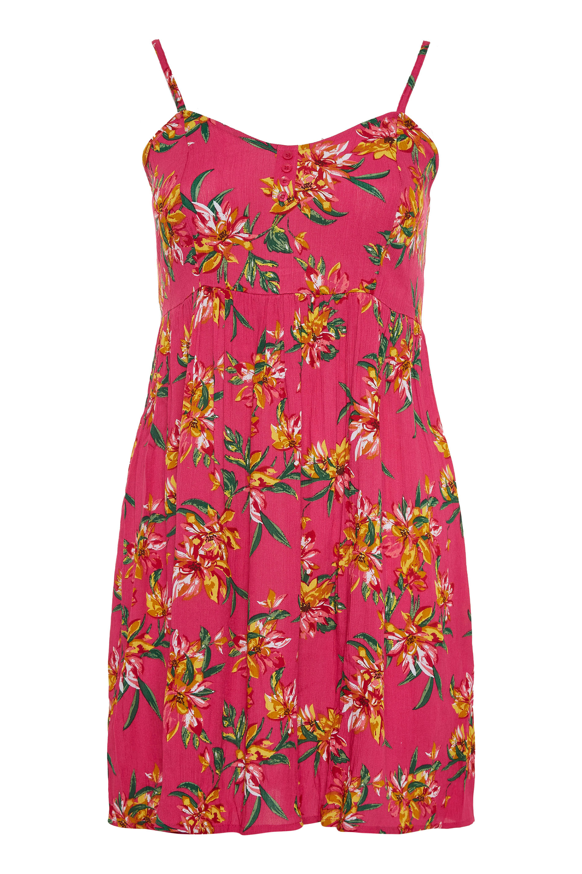 Pink Floral Strappy Dress | Yours Clothing