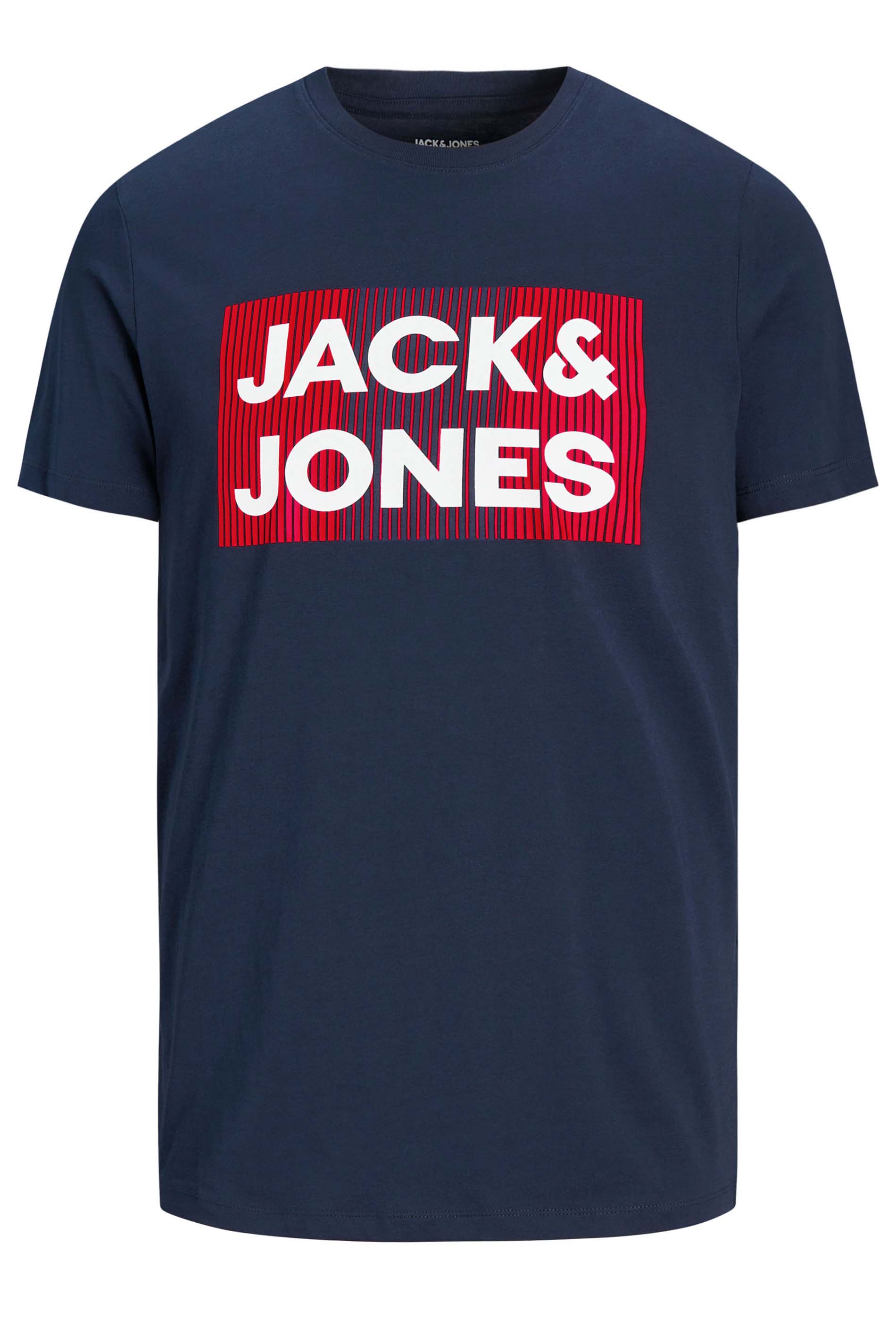 JACK & JONES Navy Logo Crew Neck T-Shirt | BadRhino 2