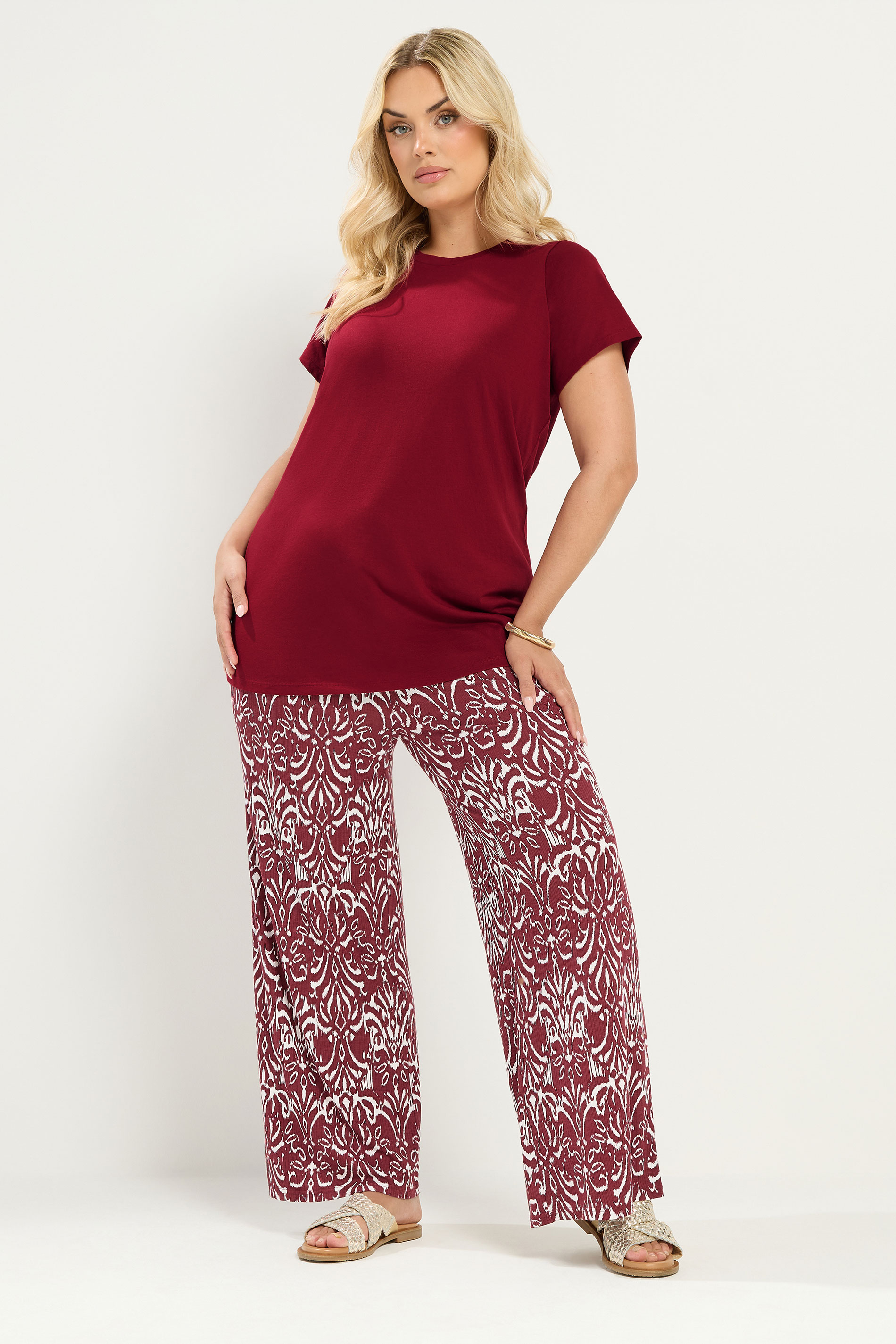 YOURS Plus Size Red Core Basic T-Shirt | Yours Clothing 2