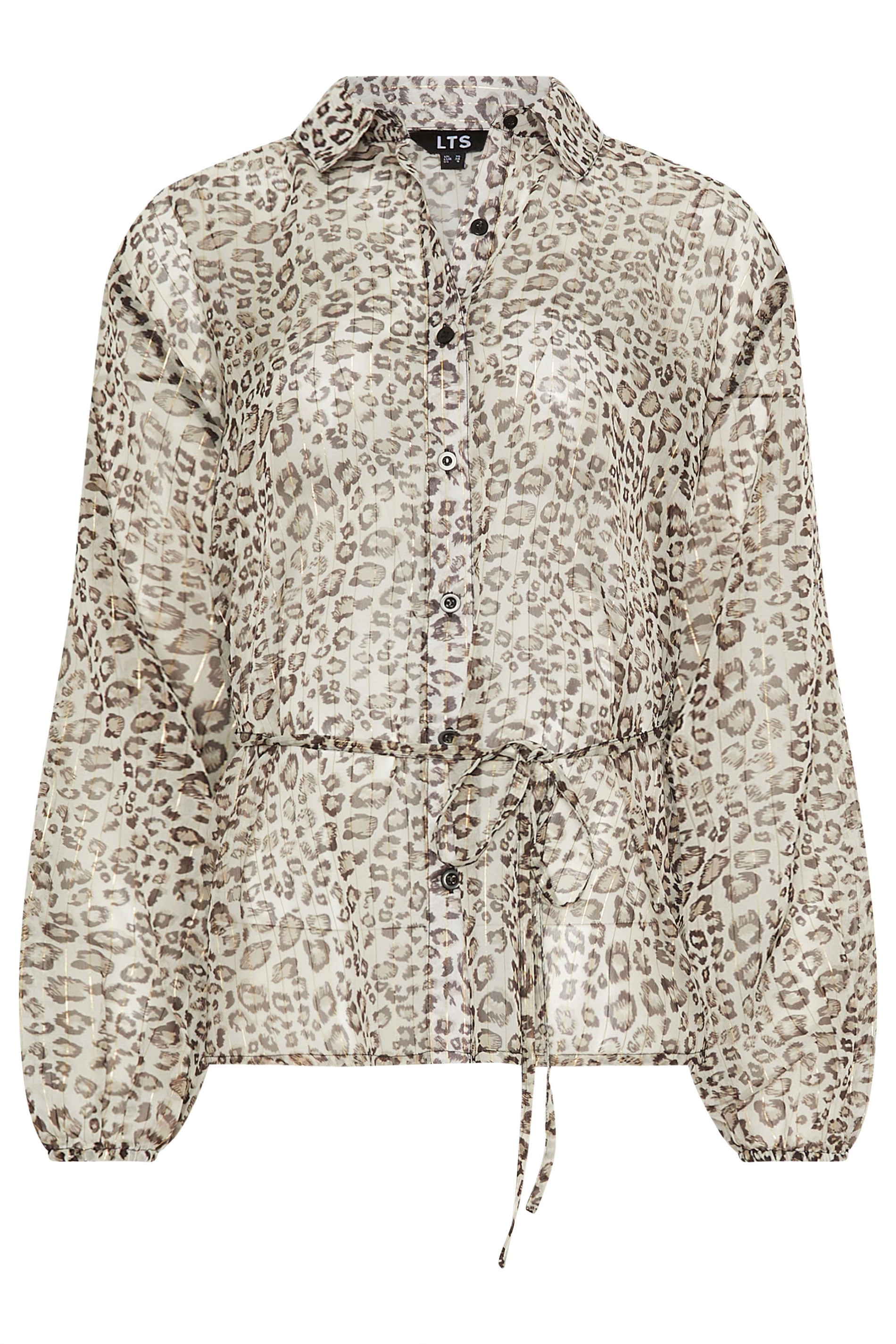 LTS Tall Women's Natural Brown Leopard Chiffon Shirt | Long Tall Sally 5