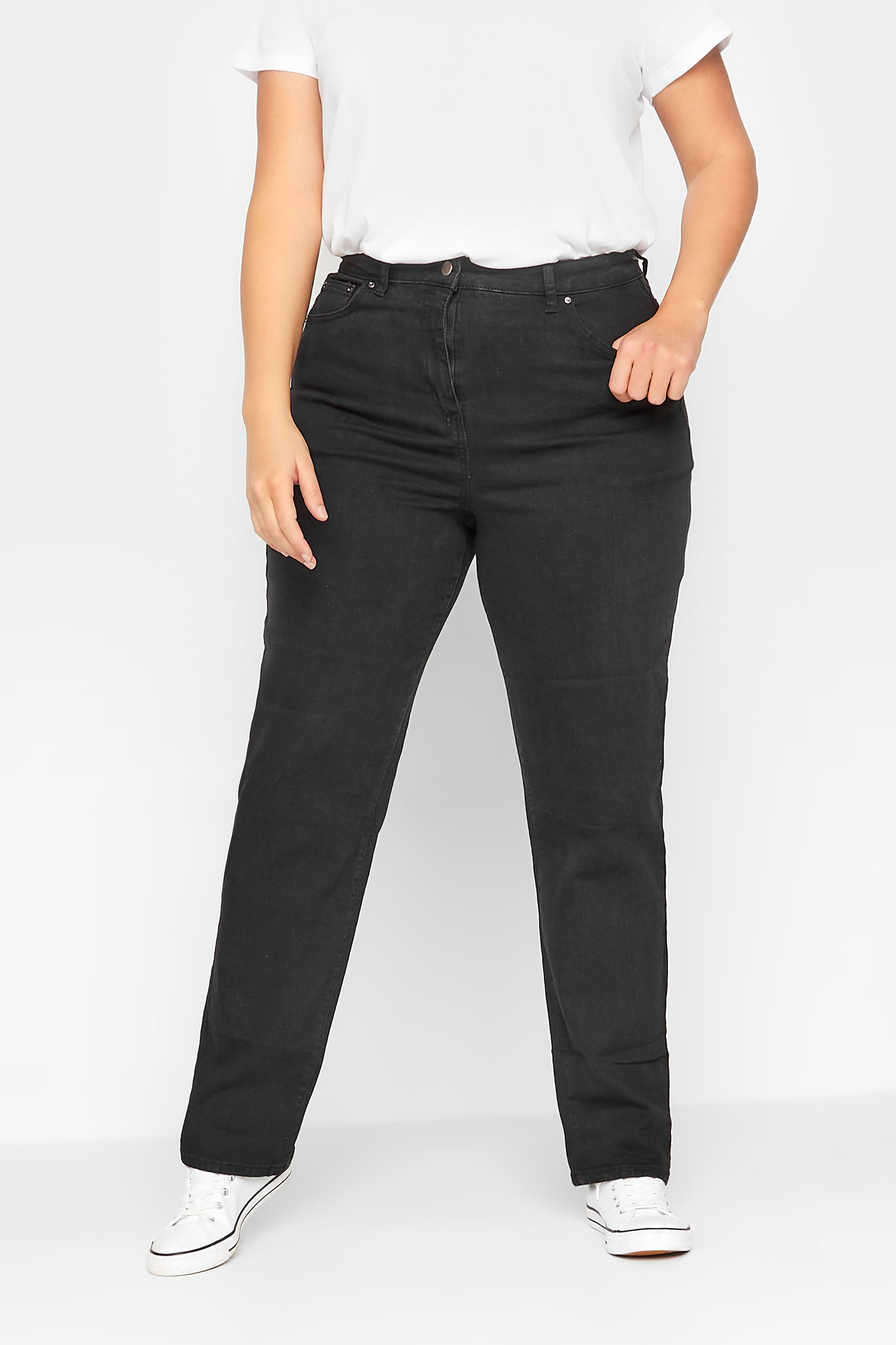 LTS Tall Women's Black Washed UNA Mom Jeans | Long Tall Sally 1
