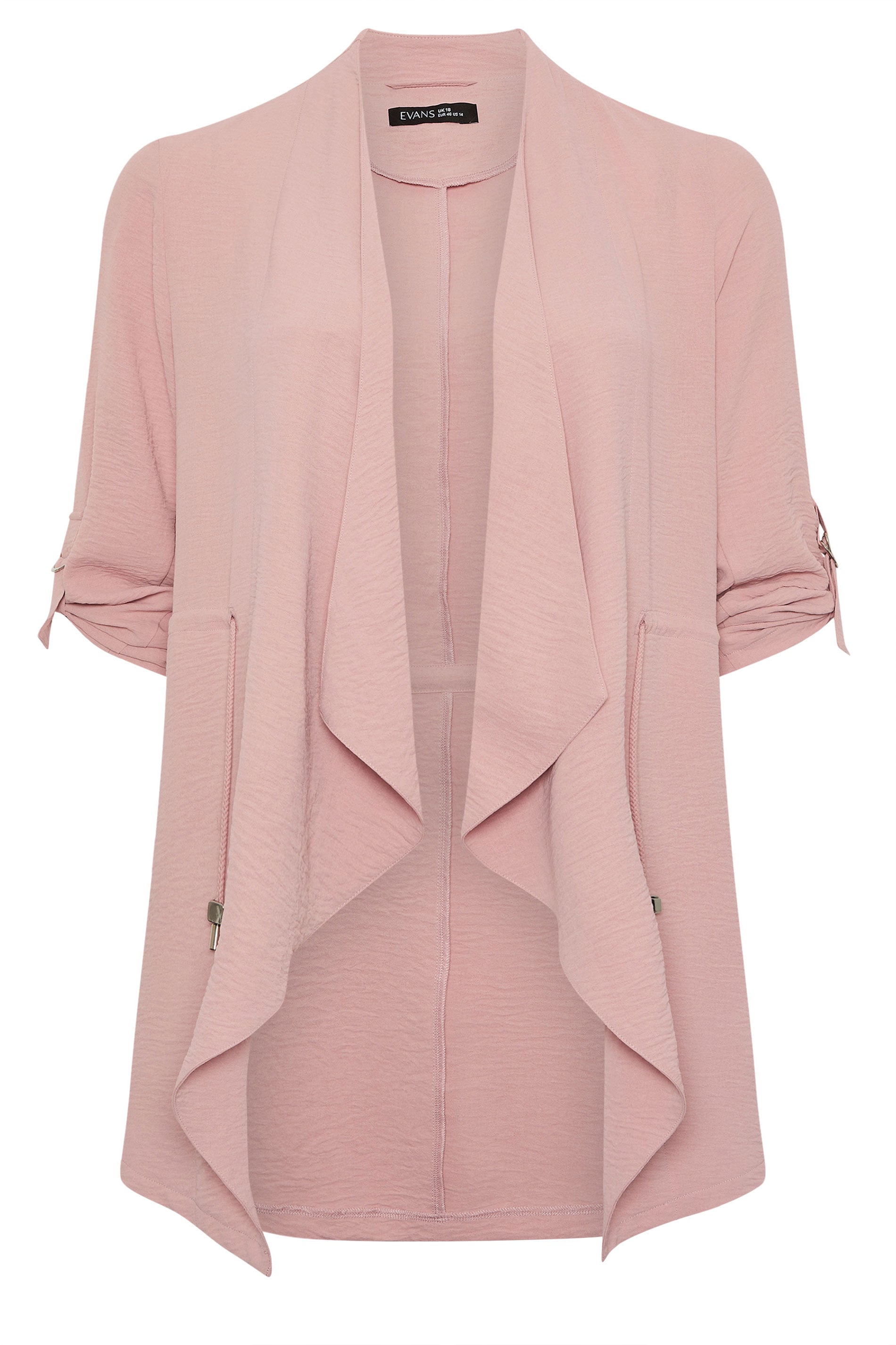 EVANS Plus Size Pink Lightweight Waterfall Jacket | Evans 5