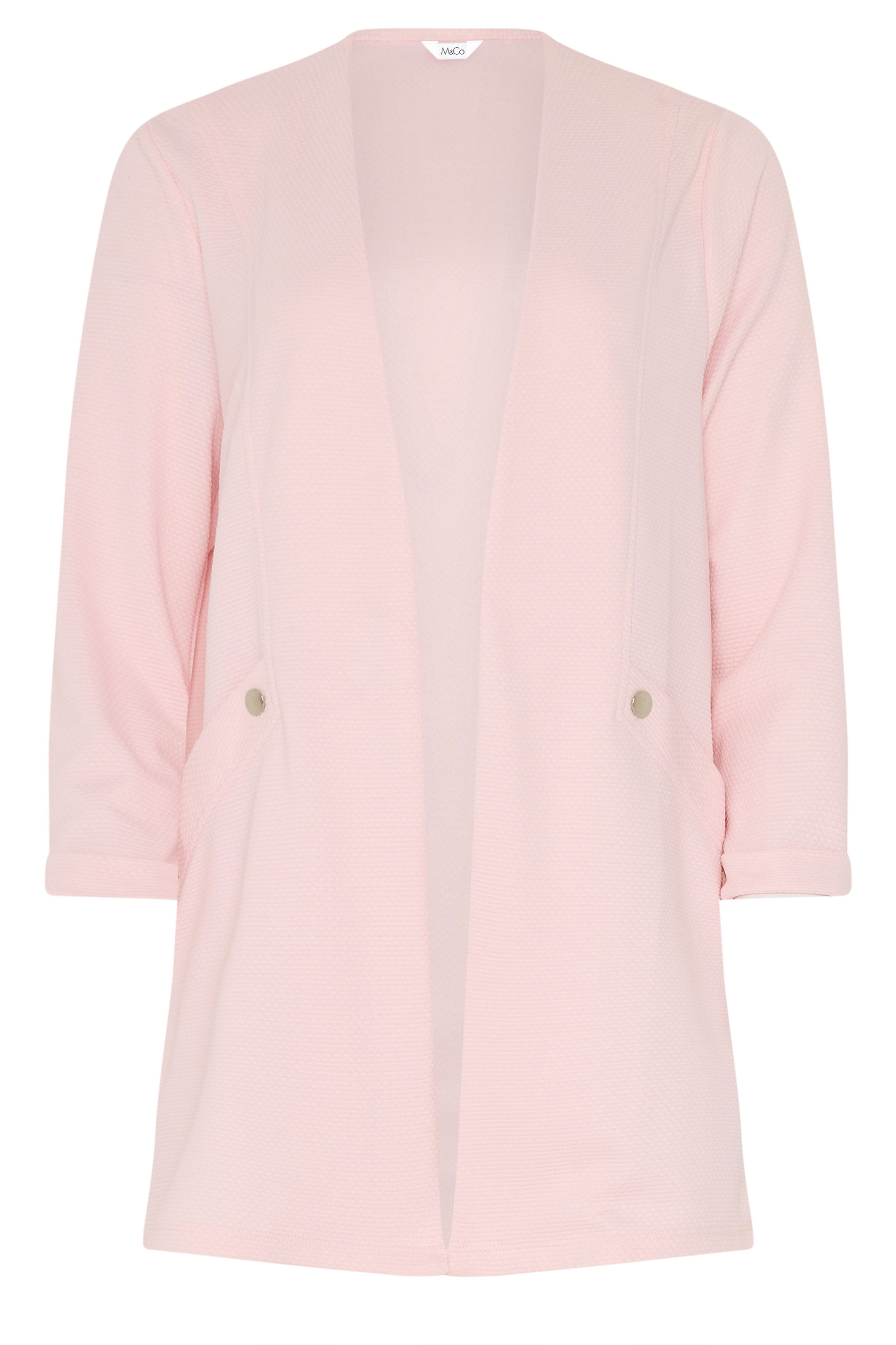 M&Co Light Pink Textured Jersey Jacket | M&Co 5