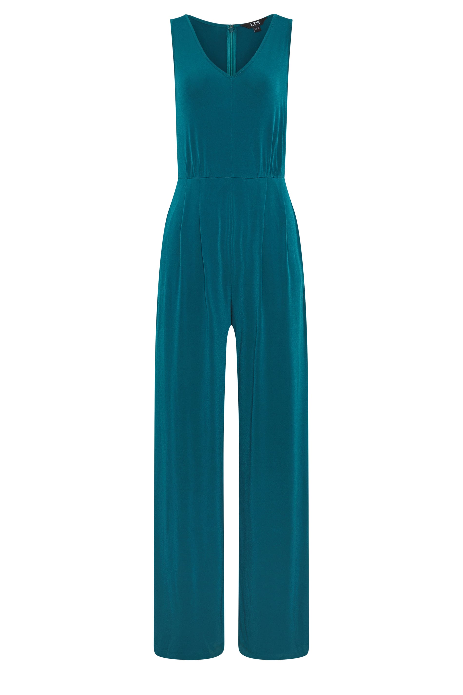 LTS Tall Women's Teal Blue Cowl Neck Wide Leg Jumpsuit | Long Tall Sally 5