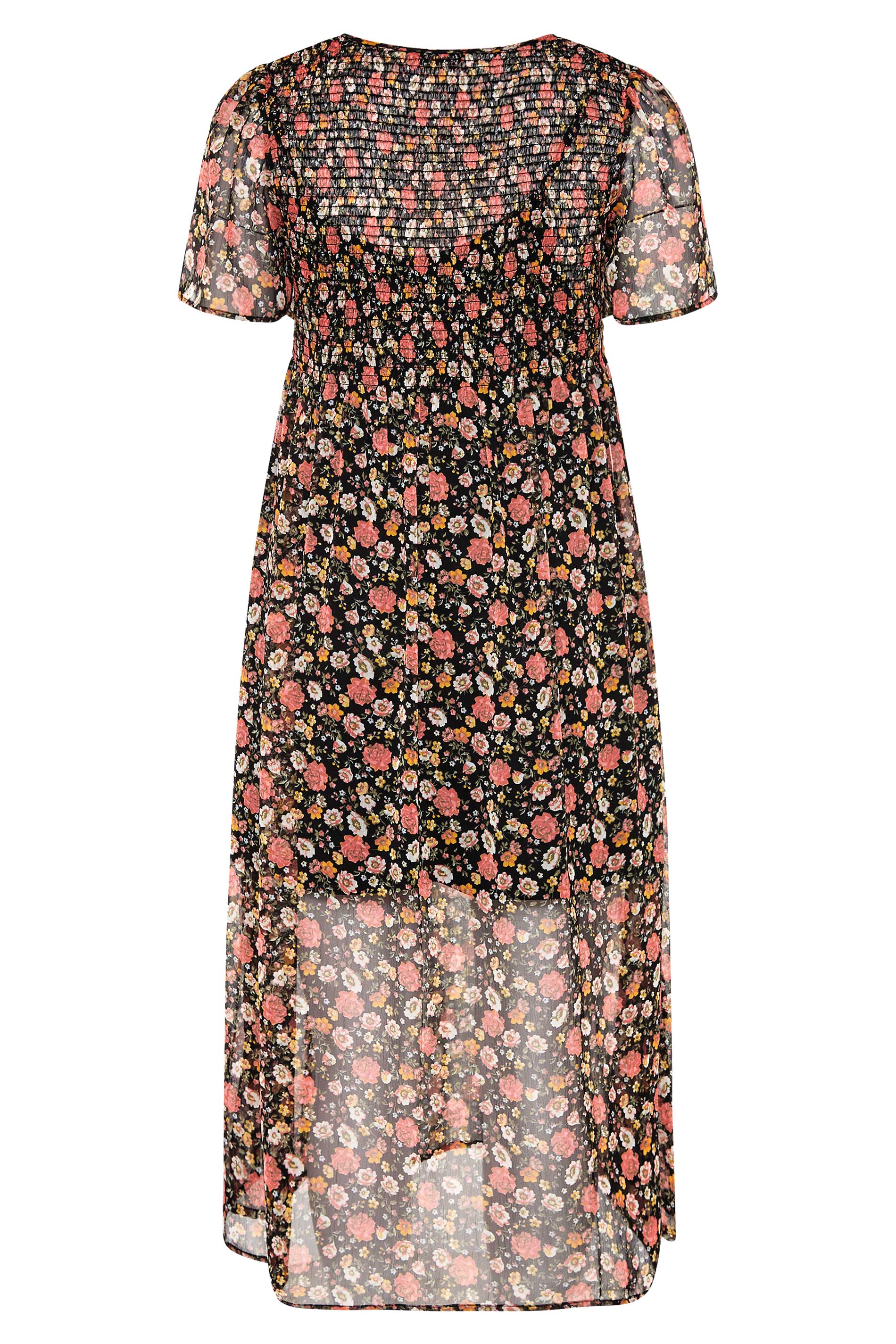 Black Floral Tiered Maxi Dress | Yours Clothing