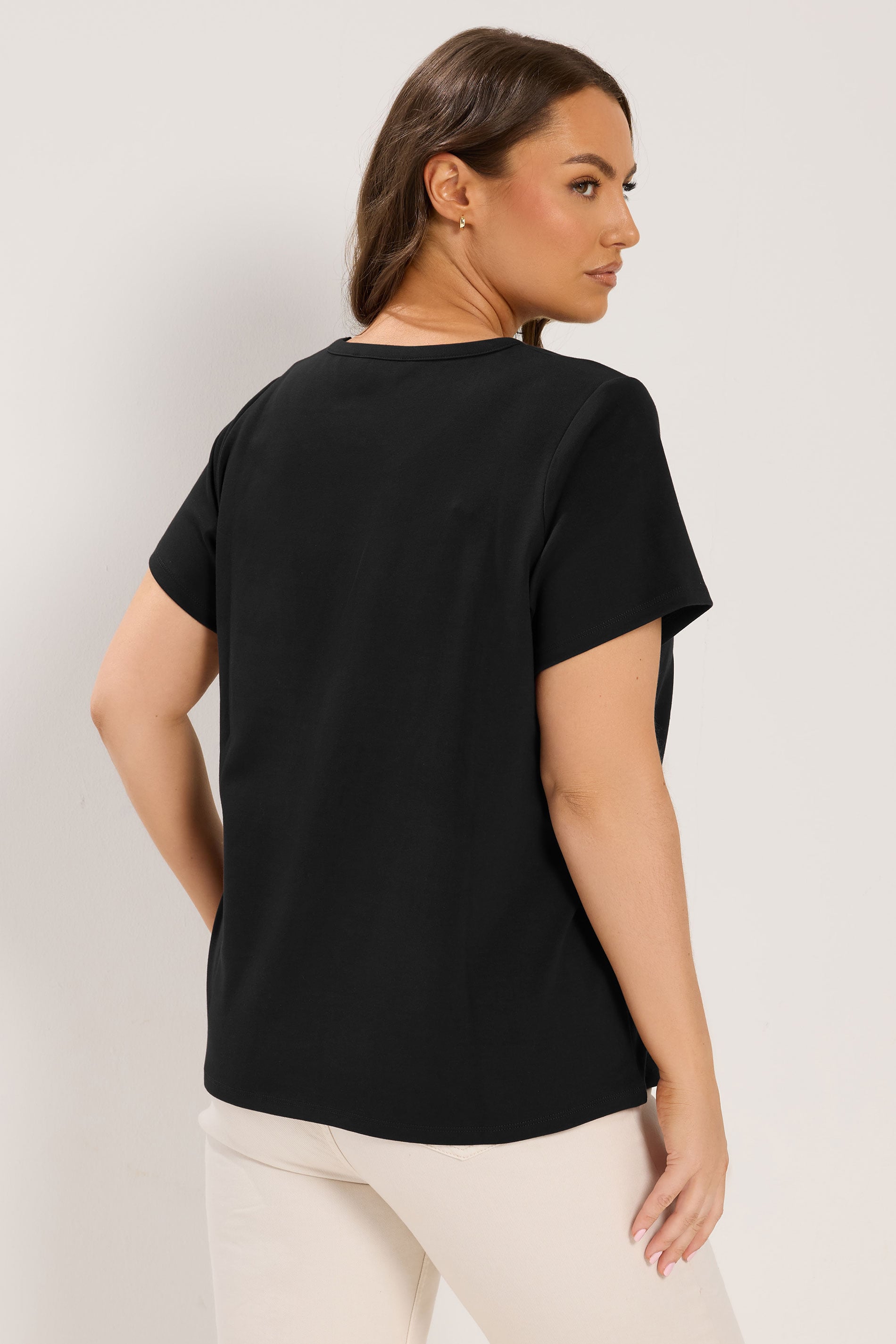 YOURS Plus Size Black Interlock T-Shirt | Yours Clothing 2