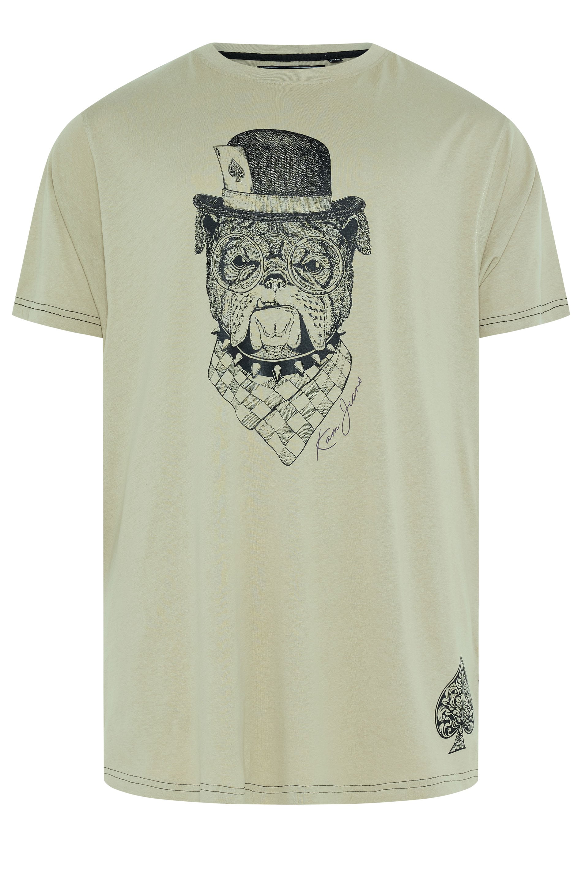 KAM Big & Tall Sage Green Bulldog Graphic T-Shirt | BadRhino 1