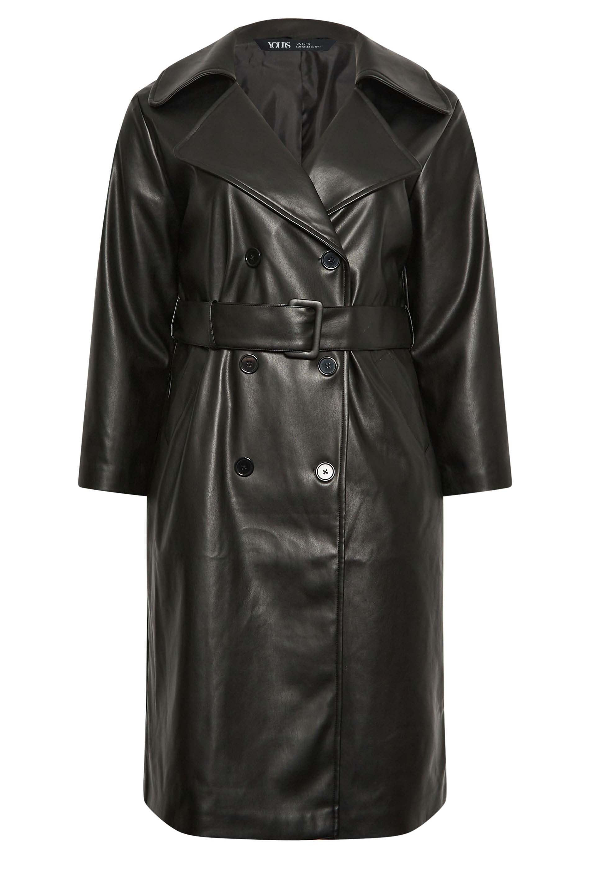 Plus Faux Leather Trench | Yours Clothing