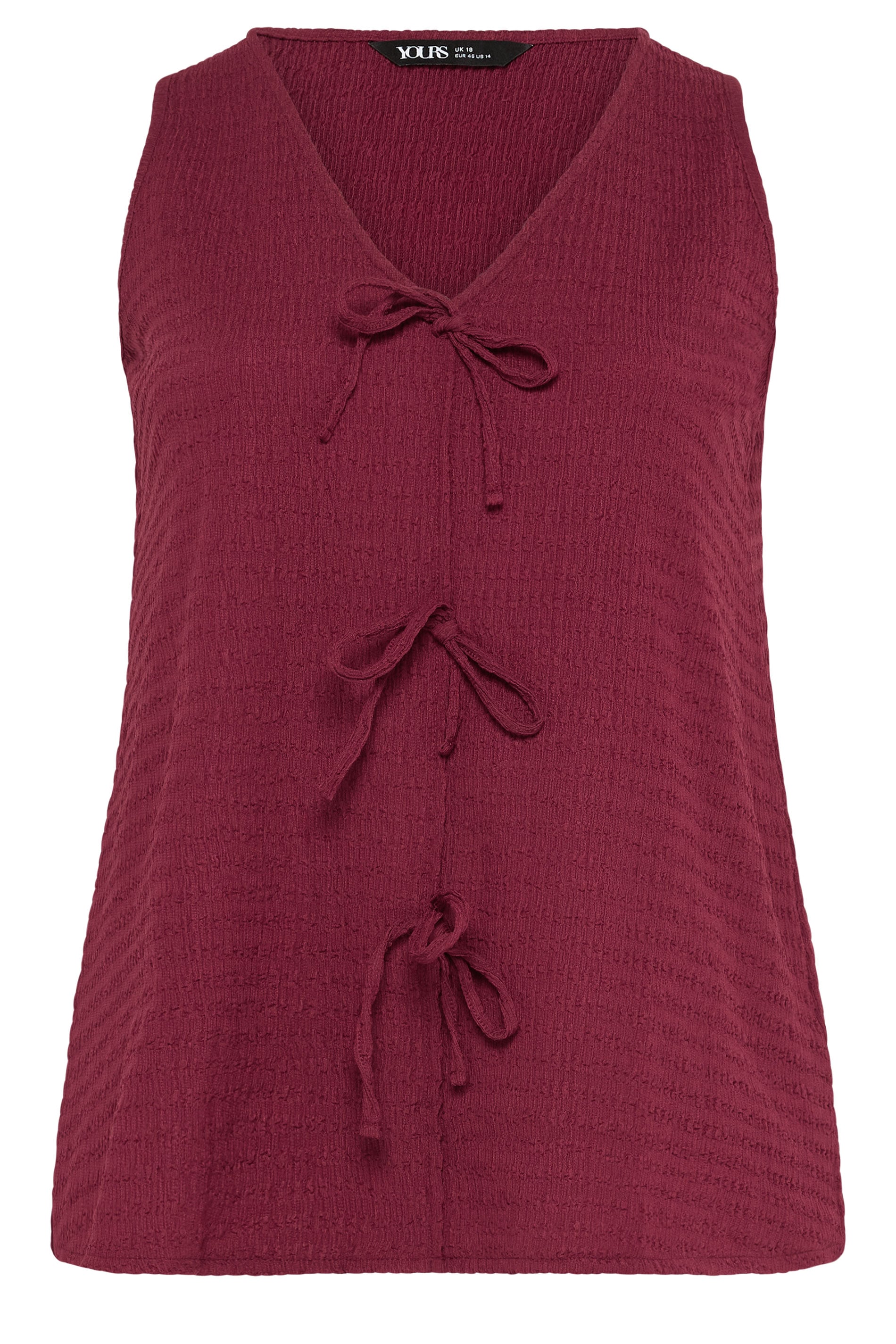 YOURS Plus Size Red Textured Bow Waistcoat | Yours Clothing 5