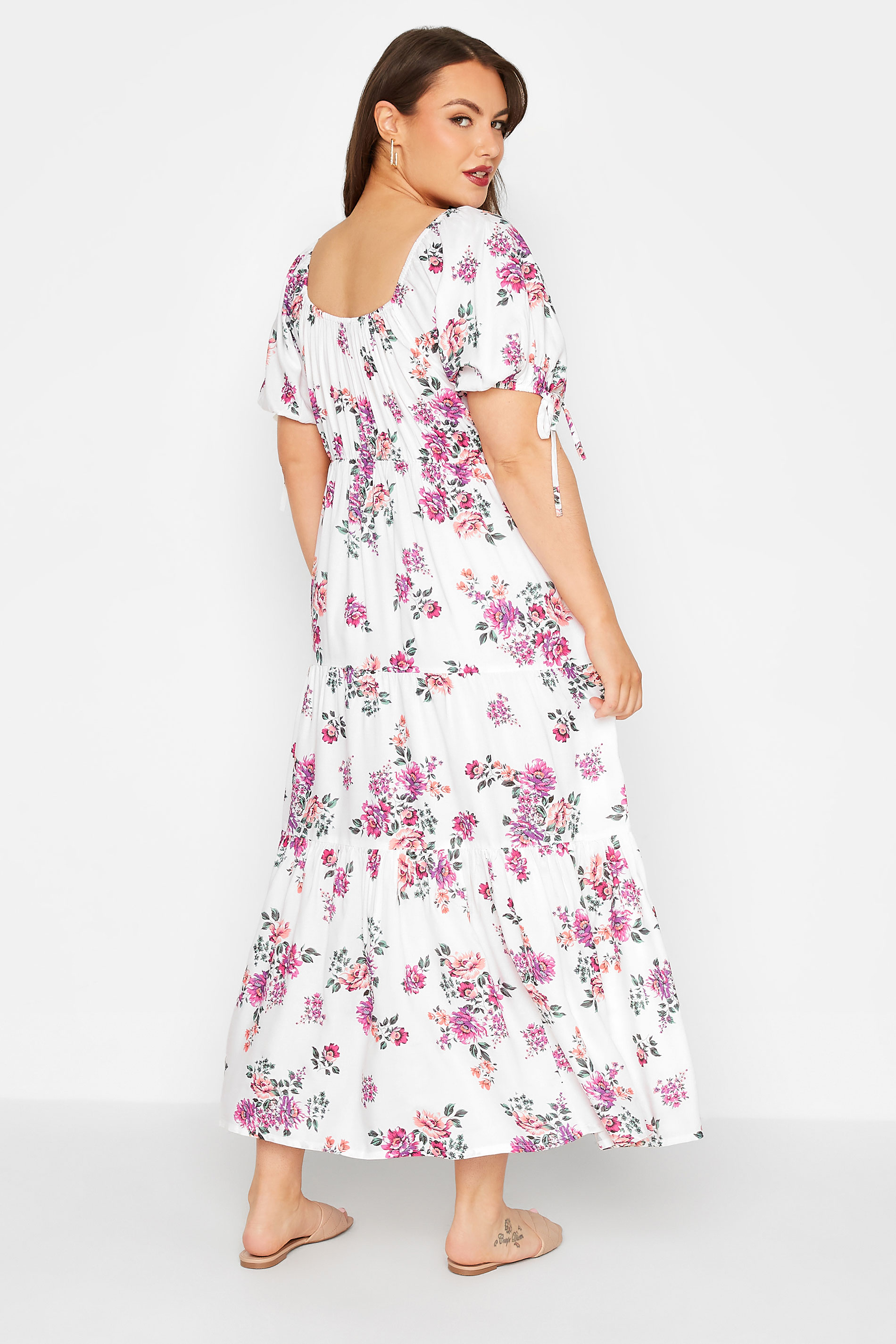 LIMITED COLLECTION Plus Size White Floral Print Maxi Dress | Yours Clothing 3