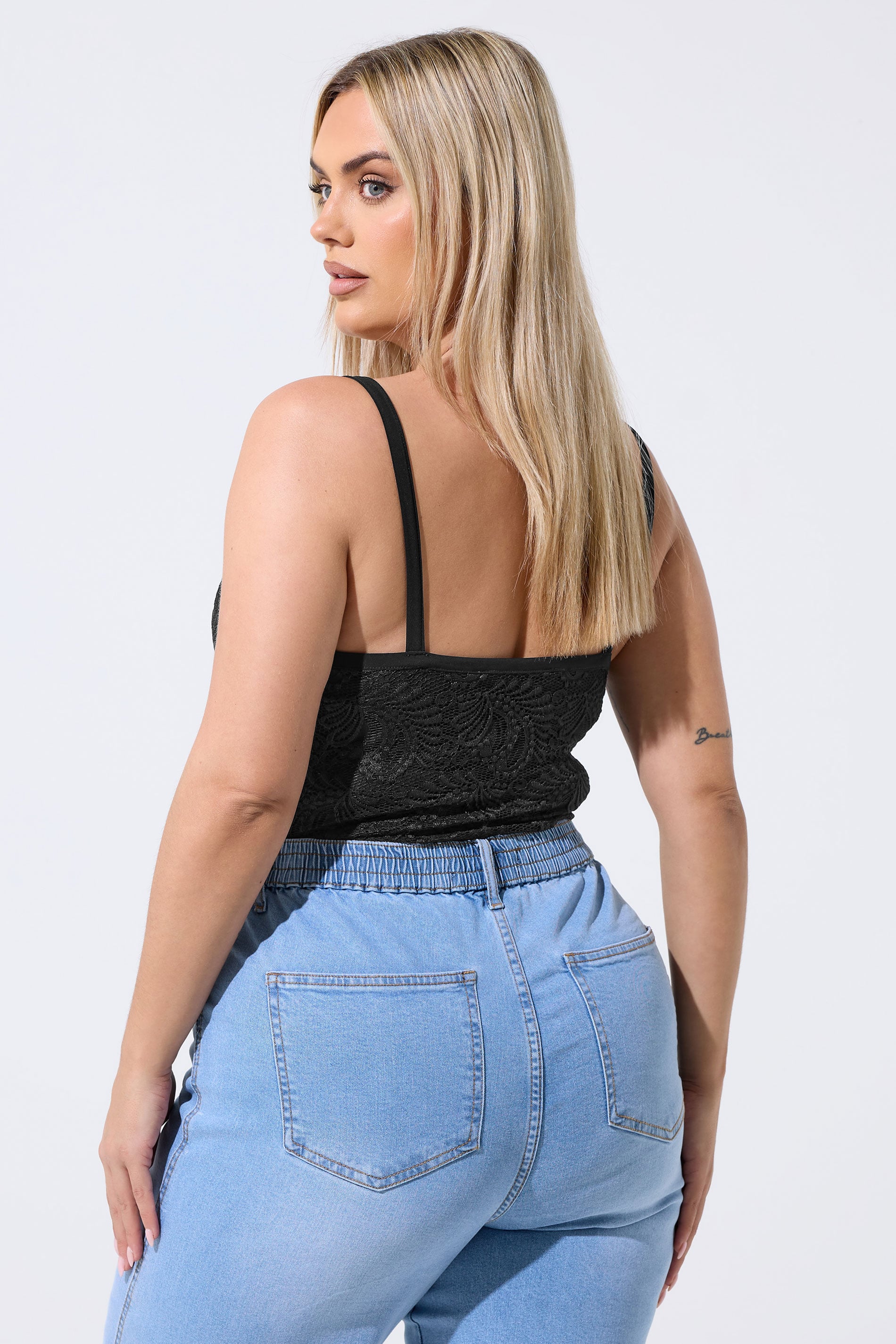 LIMITED COLLECTION Plus Size Black All Over  Lace Bodysuit  | Yours Clothing 4