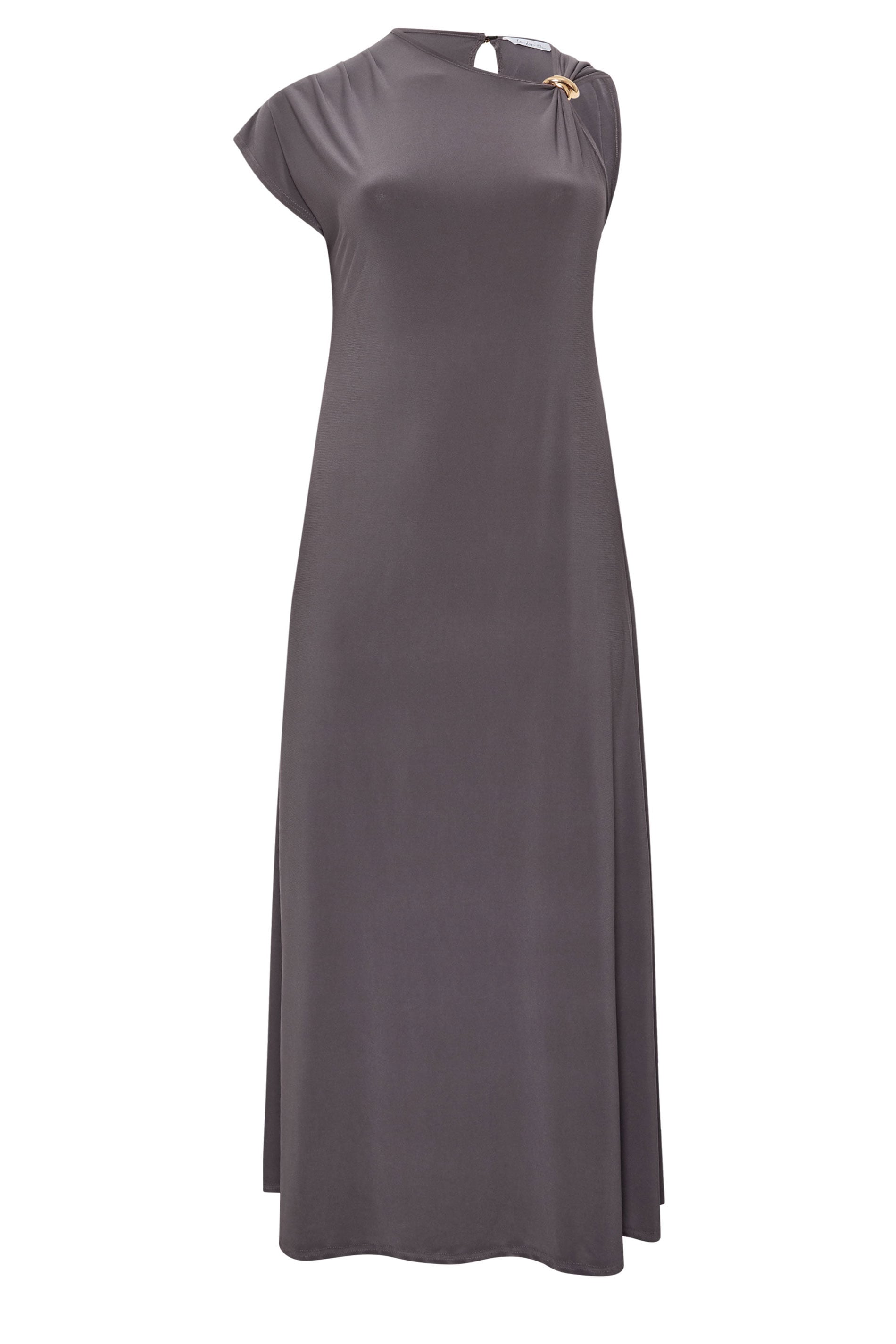 YOURS LONDON Plus Size Grey Metal Buckle Detail Maxi Dress | Yours Clothing 5