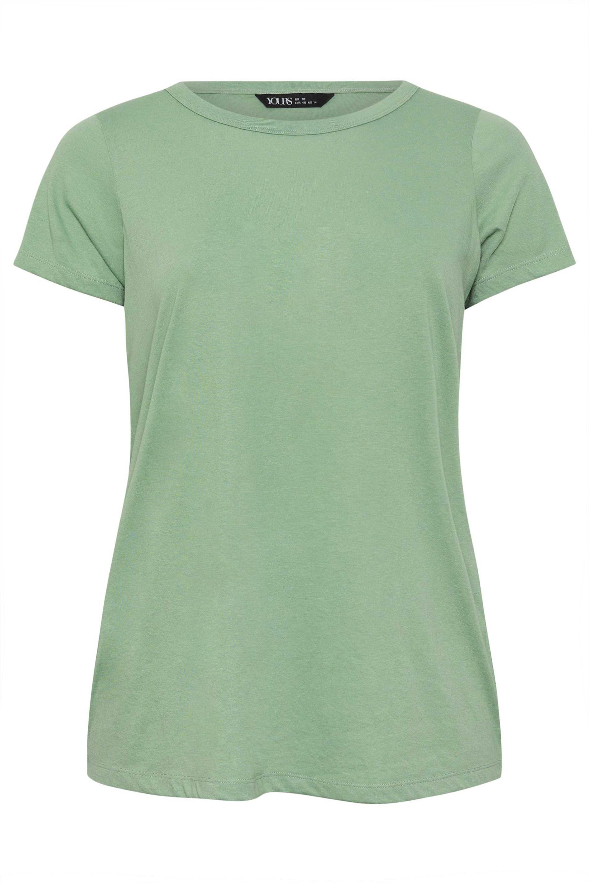 YOURS Plus Size Light Green Essential T-Shirt | Yours Clothing