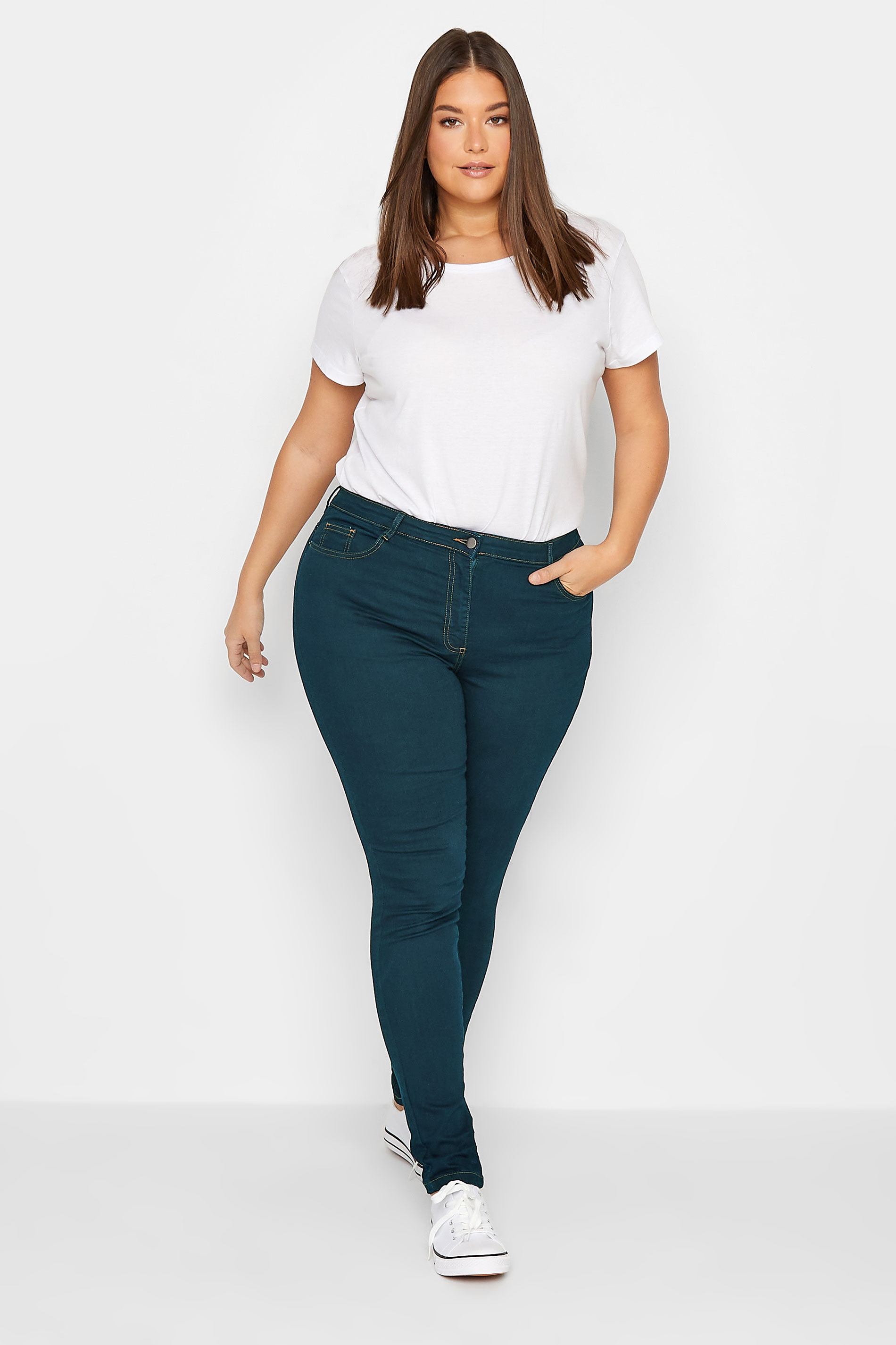 LTS Tall Women's Indigo Blue Washed AVA Skinny Jeans | Long Tall Sally 2