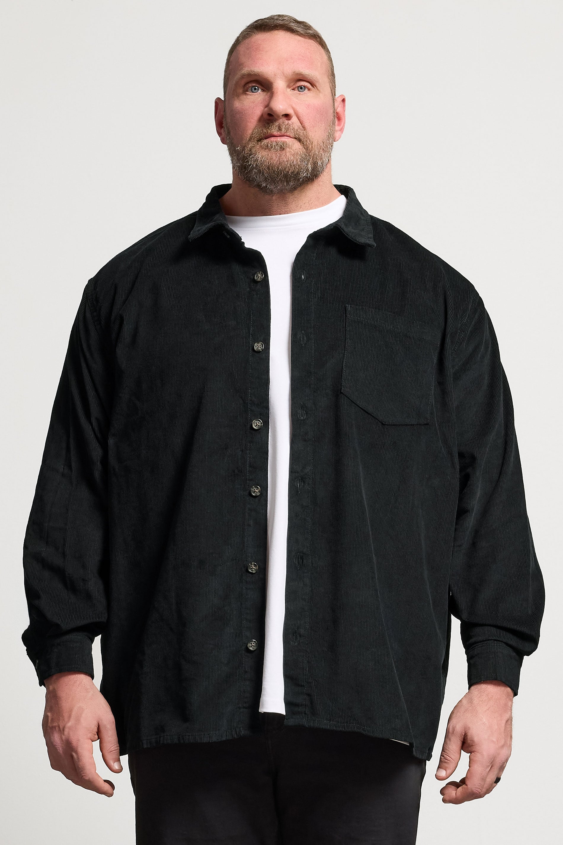 BadRhino Big & Tall Black Corduroy Overshirt | BadRhino 1