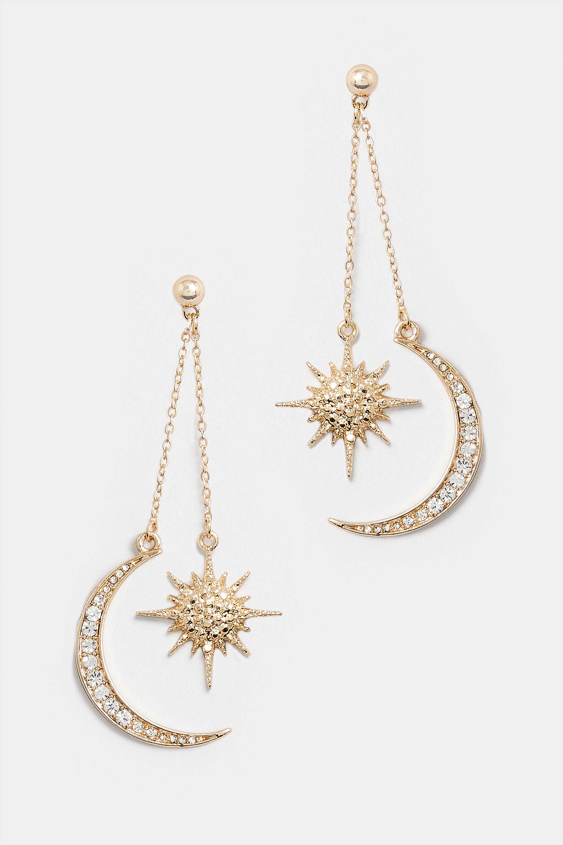 Gold Tone Celestial Statement Earrings | Yours Clothing 2