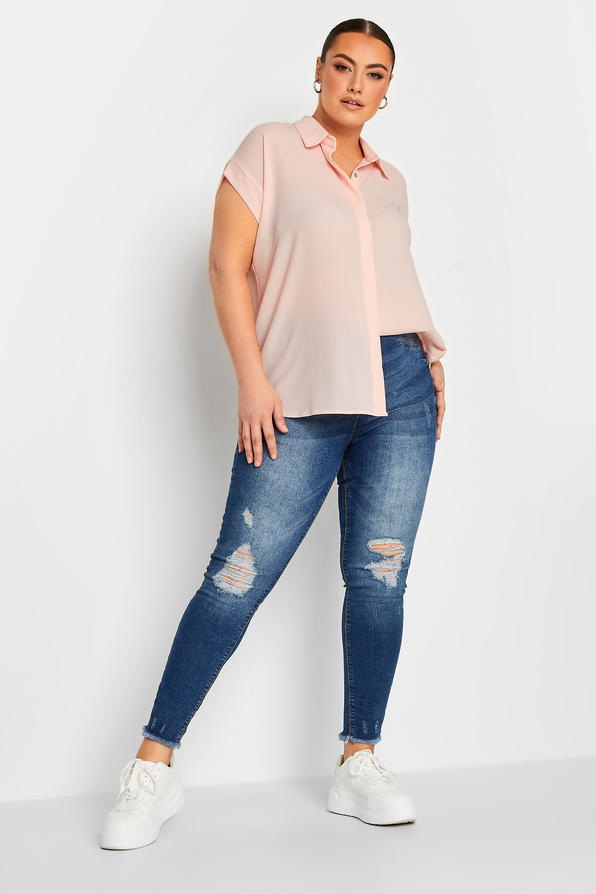 YOURS Plus Size Pink Short Sleeve Shirt | Yours Clothing 2