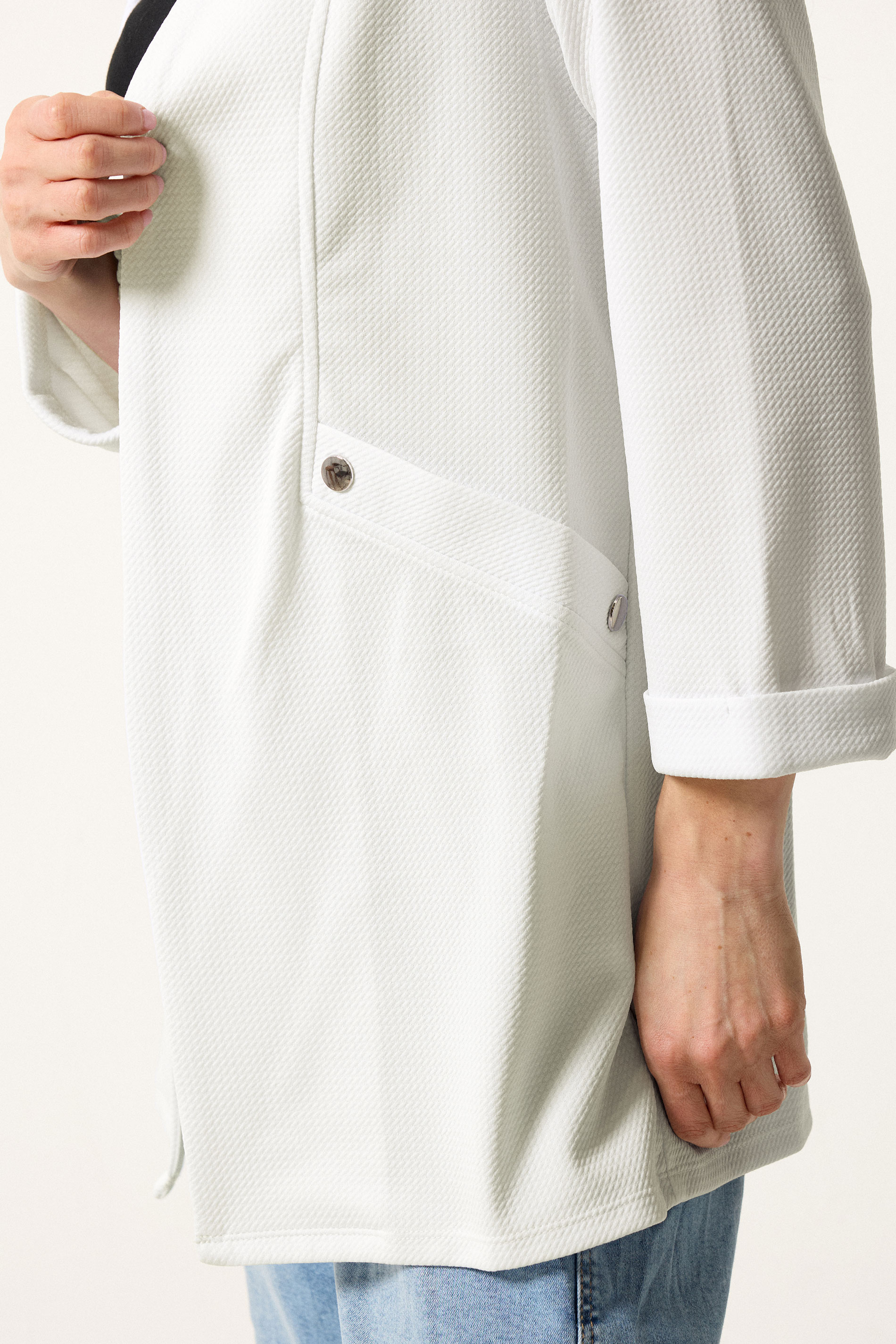 M&Co White Textured Jersey Jacket | M&Co 4