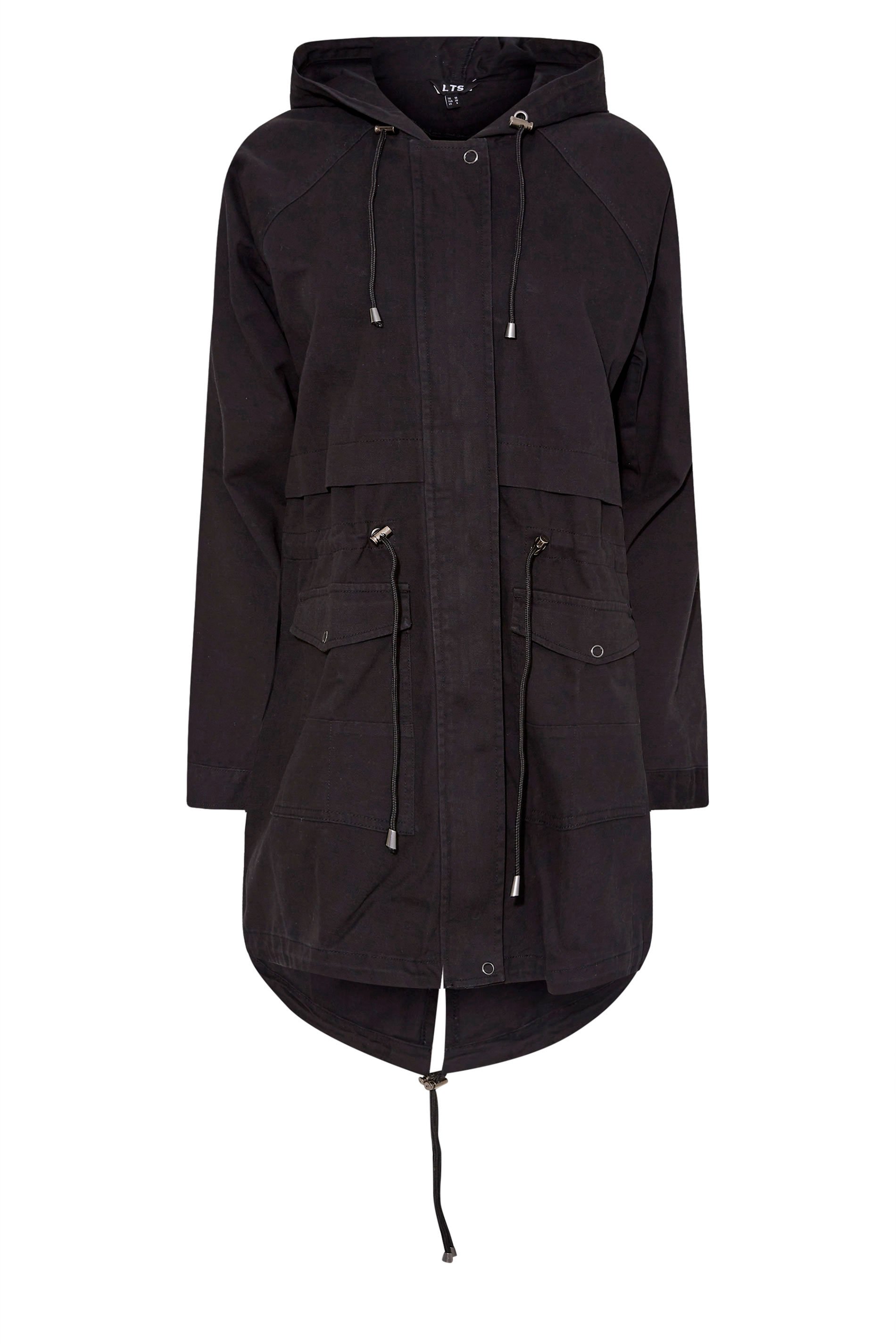 LTS Tall Women's Black Cotton Twill Parka | Long Tall Sally