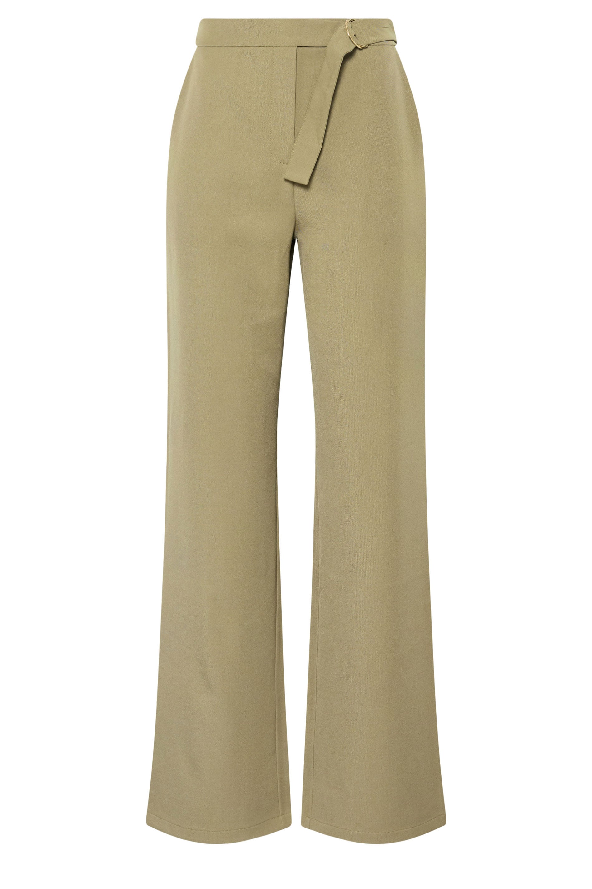 LTS Tall Women's Sage Green Tab Detail Wide Leg Trousers | Long Tall Sally 5