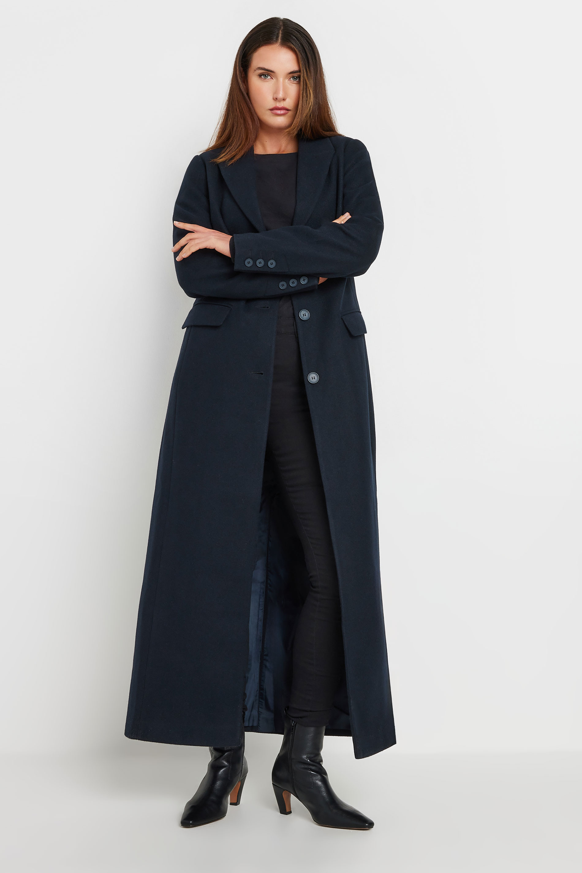 LTS Tall Navy Blue Maxi City Coat | Long Tall Sally 3
