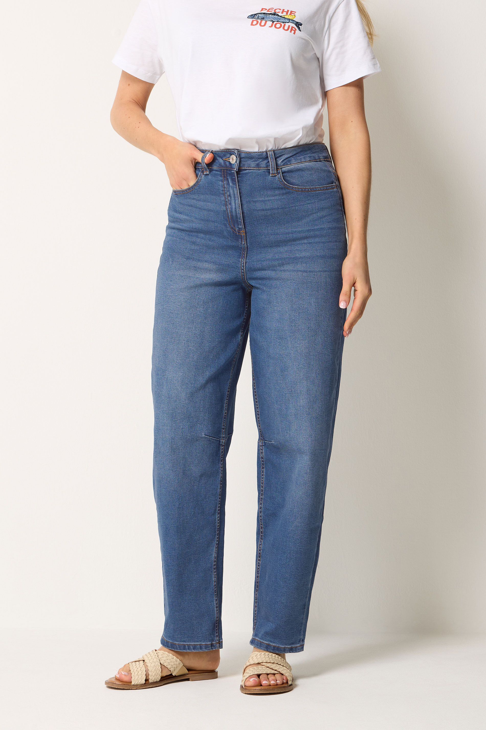LTS Tall Women's Blue Barrel Leg Jeans | Long Tall Sally 2