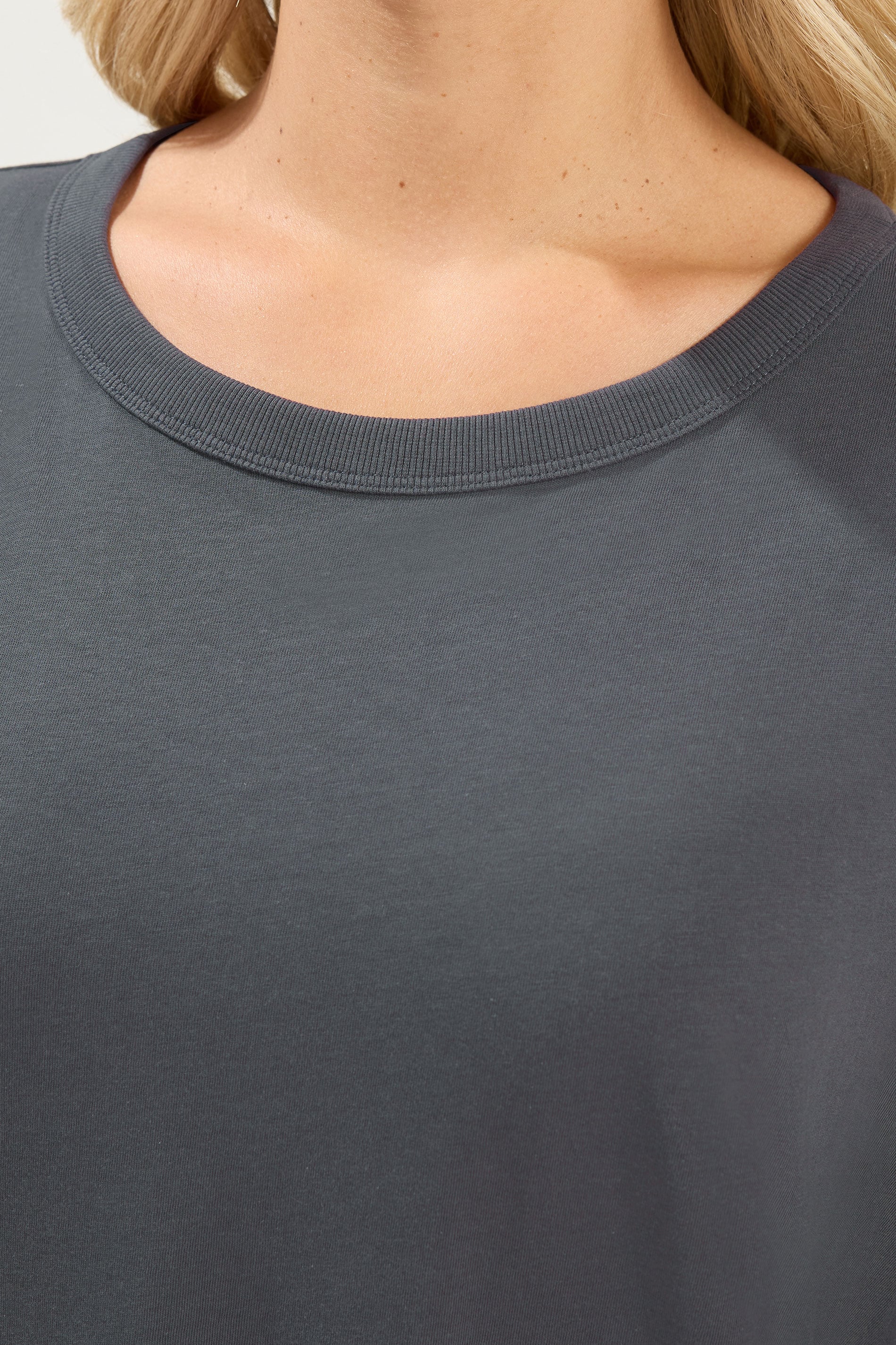 YOURS Plus Size Charcoal Grey Oversized Boxy T-Shirt | Yours Clothing 4