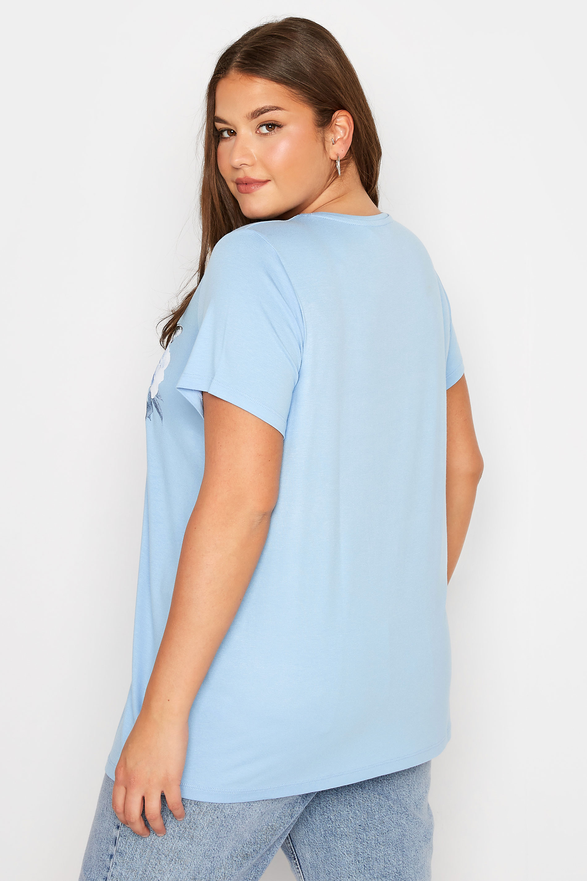 Grande taille  Tops Grande taille  T-Shirts | T-Shirt Bleu Ciel en Jersey 'So Glamorous' - EV76363