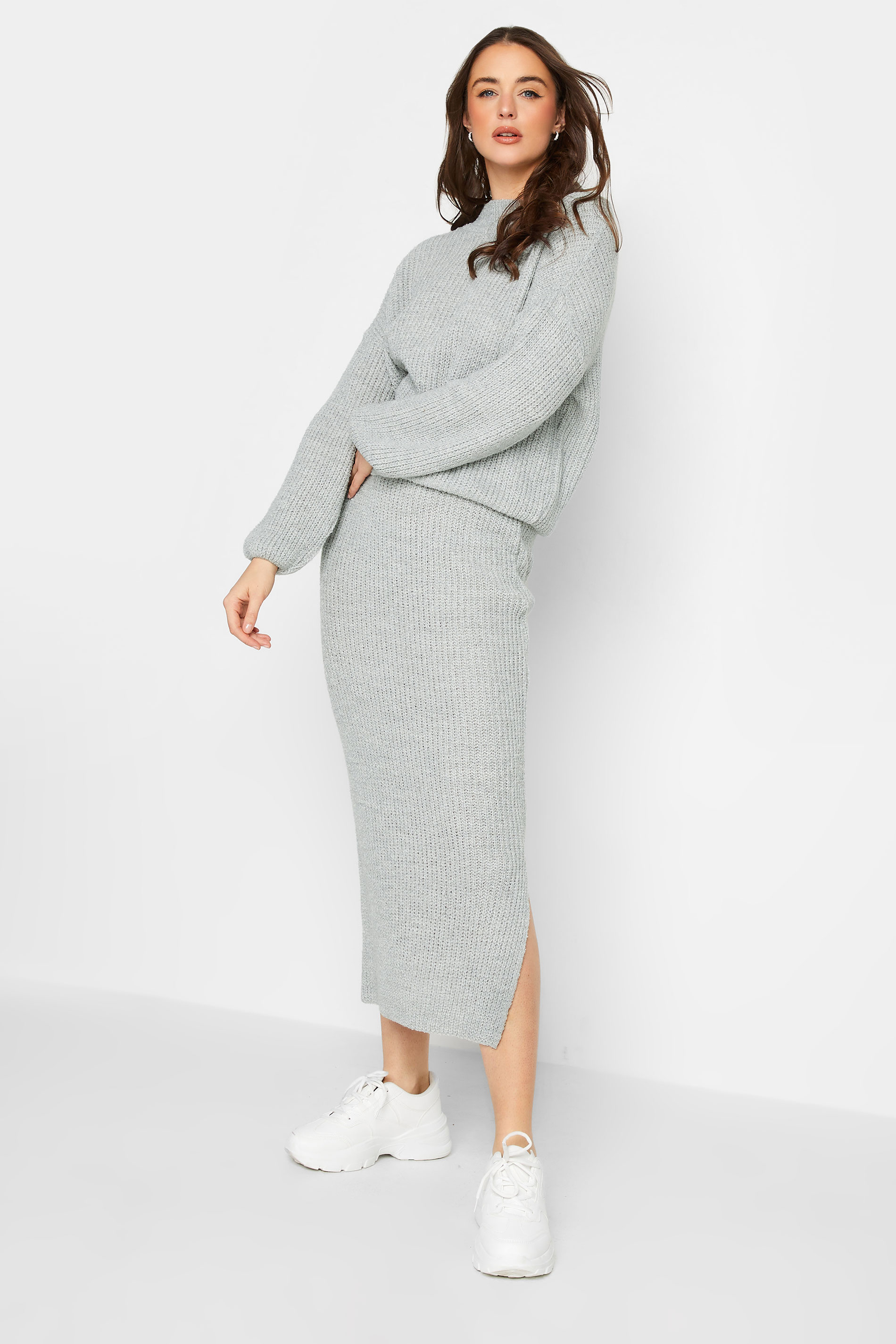 LTS Tall Grey Maxi Knitted Skirt | Long Tall Sally 1