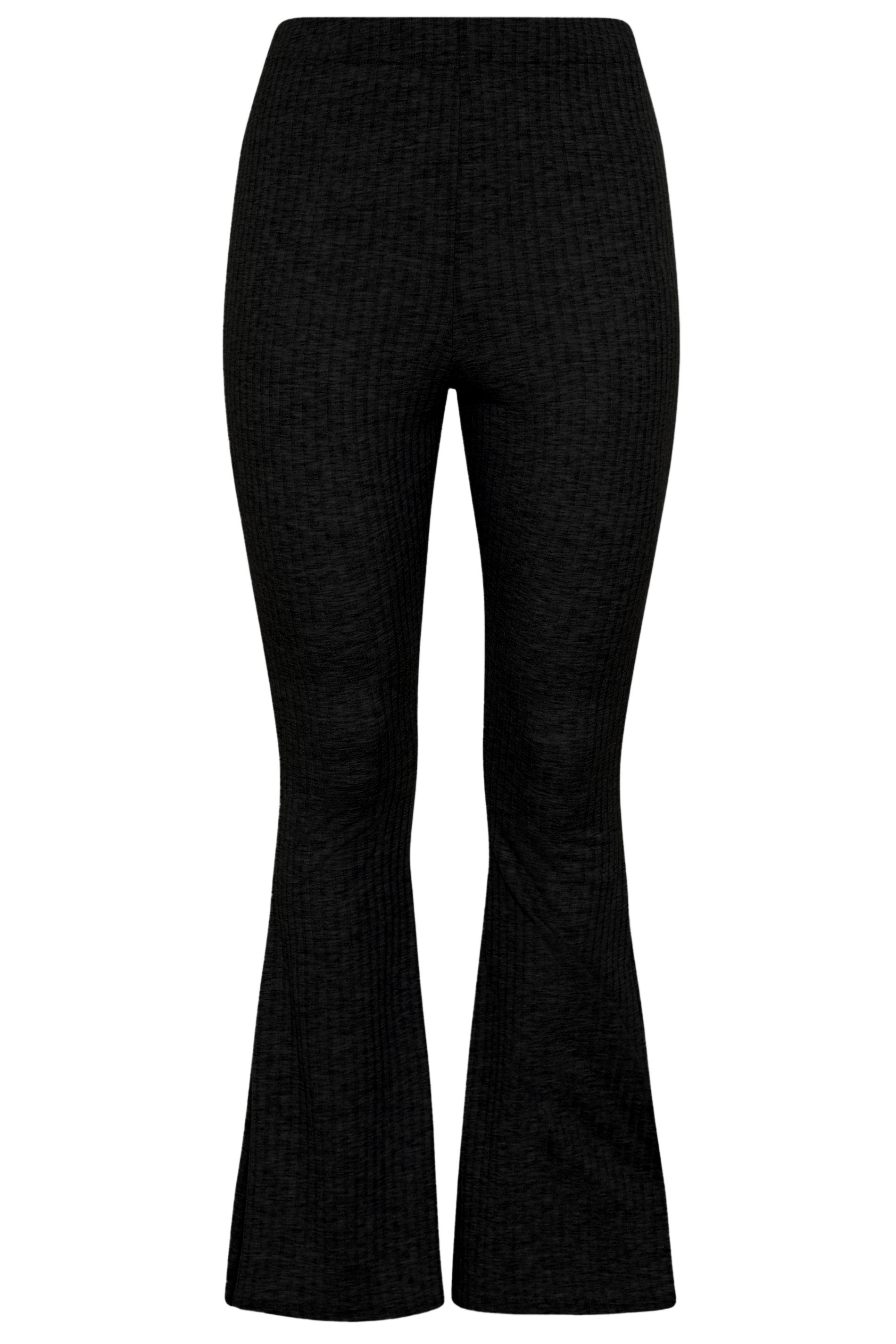 Black Ribbed Flared Leggings  International Society of Precision  Agriculture