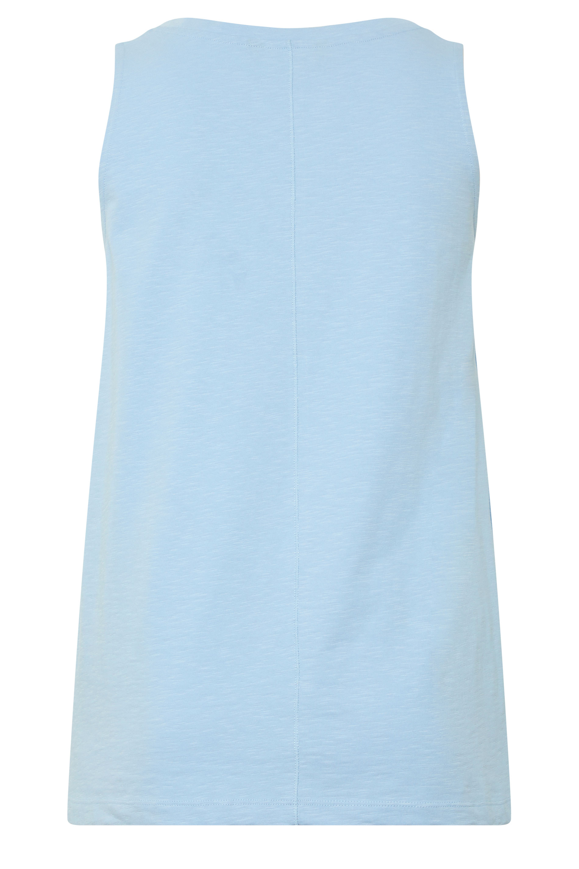 EVANS Curve Blue Premium Cotton Vest Top | Evans 6